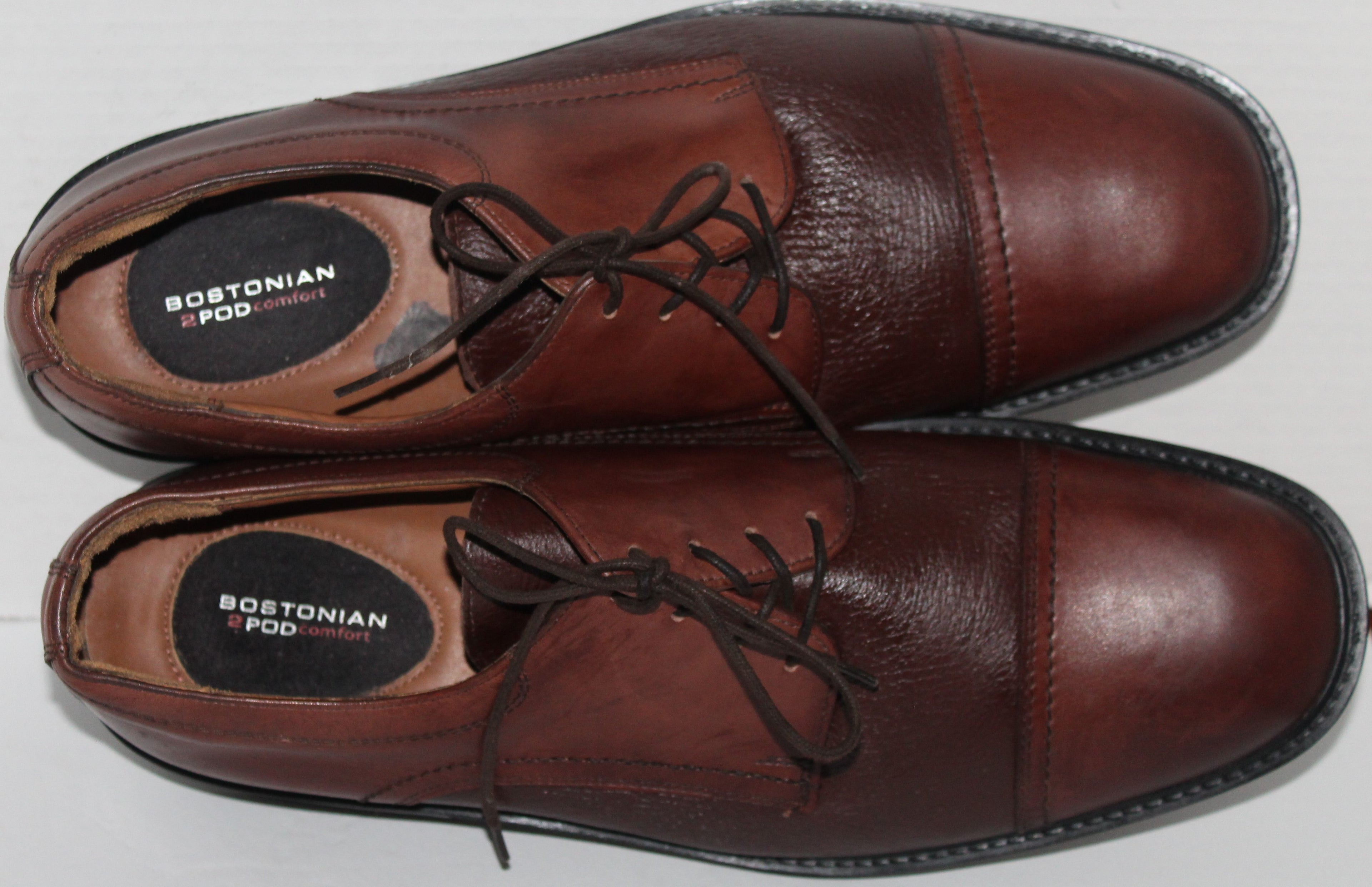 Men Dress Oxfords "BOSTONIAN" Size 13M Brown Leather NEW ITALY