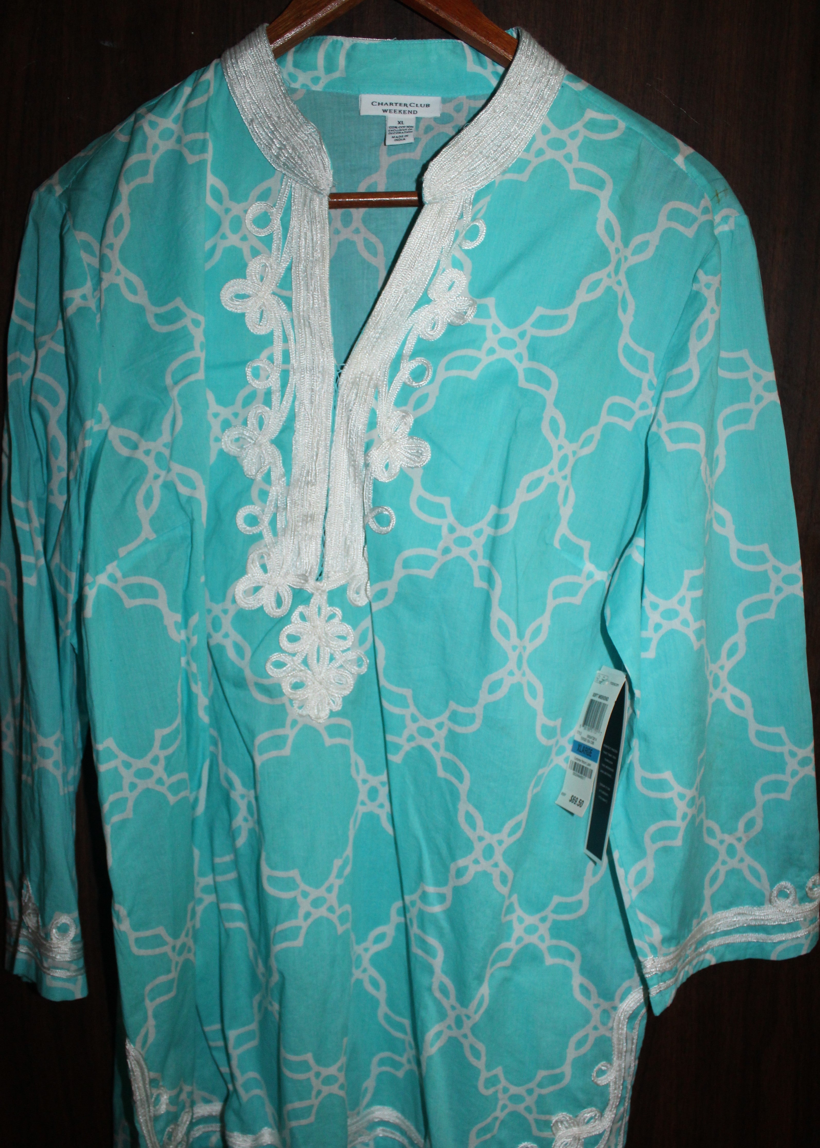 Women Top "CHARTER CLUB" Size X-Large 100% Cotton NWT