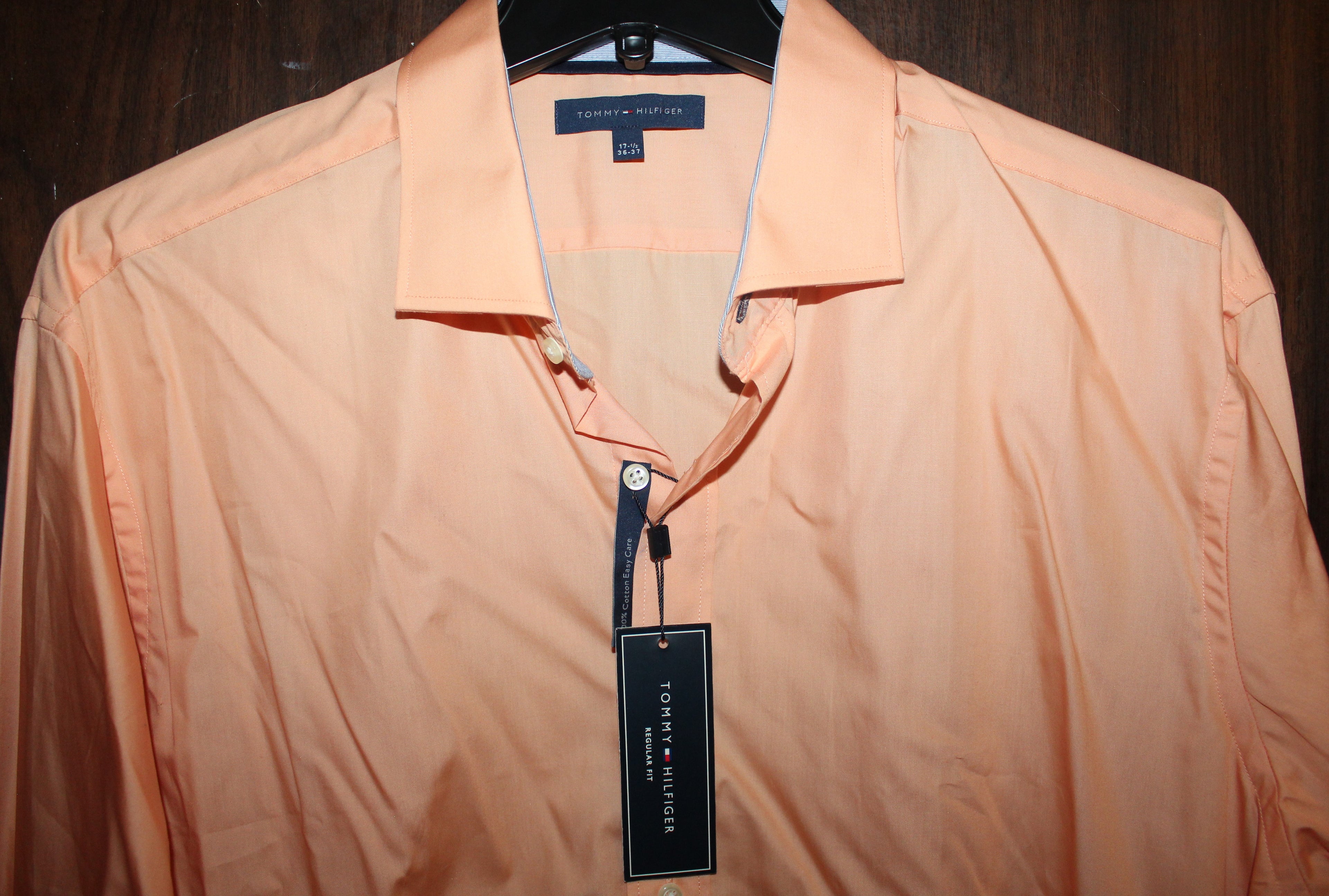 Men Dress Shirt "TOMMY HILFIGER" Size 17.5/36-37 100% Cotton NWT