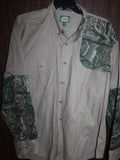 Men Hunting Shirt "CABELA'S"Size 2XL Khaki/Camo NEW