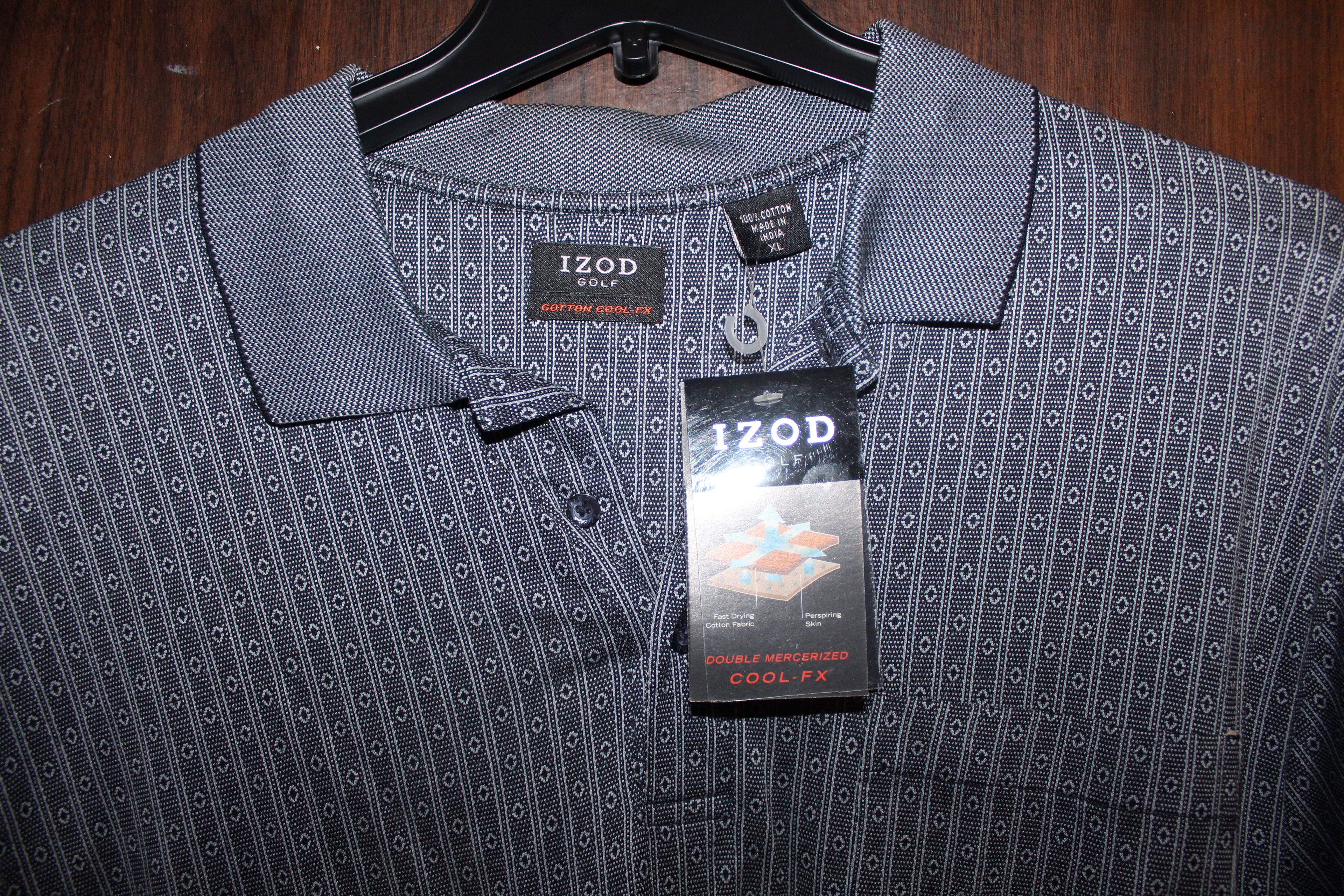 Men Golf Polo "IZOD" Size X-LARGE Gray NWT