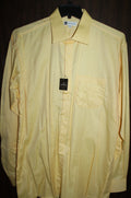 Men Dress Shirt "BACHRACH" Size 17-36/37 Yellow 100% cotton