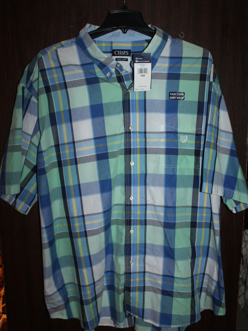 Men Summer Shirt "CHAPS" Size 4XB Multi Color NWT