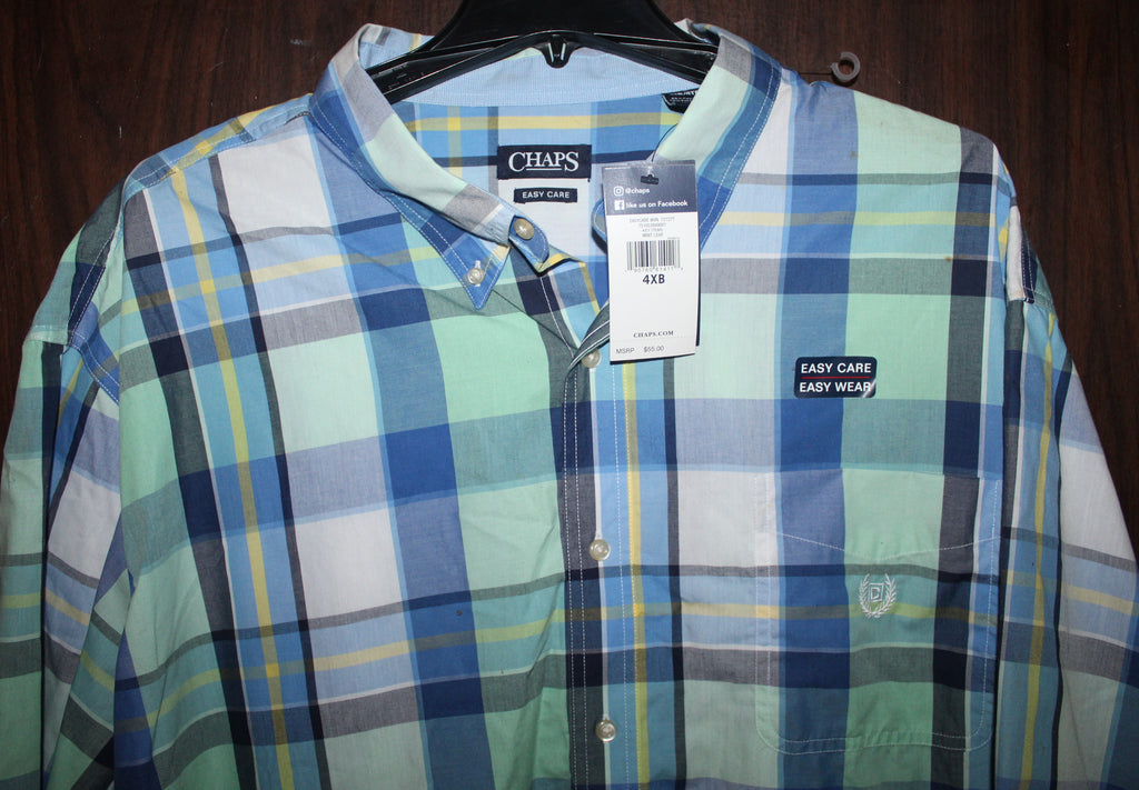 Men Summer Shirt "CHAPS" Size 4XB Multi Color NWT