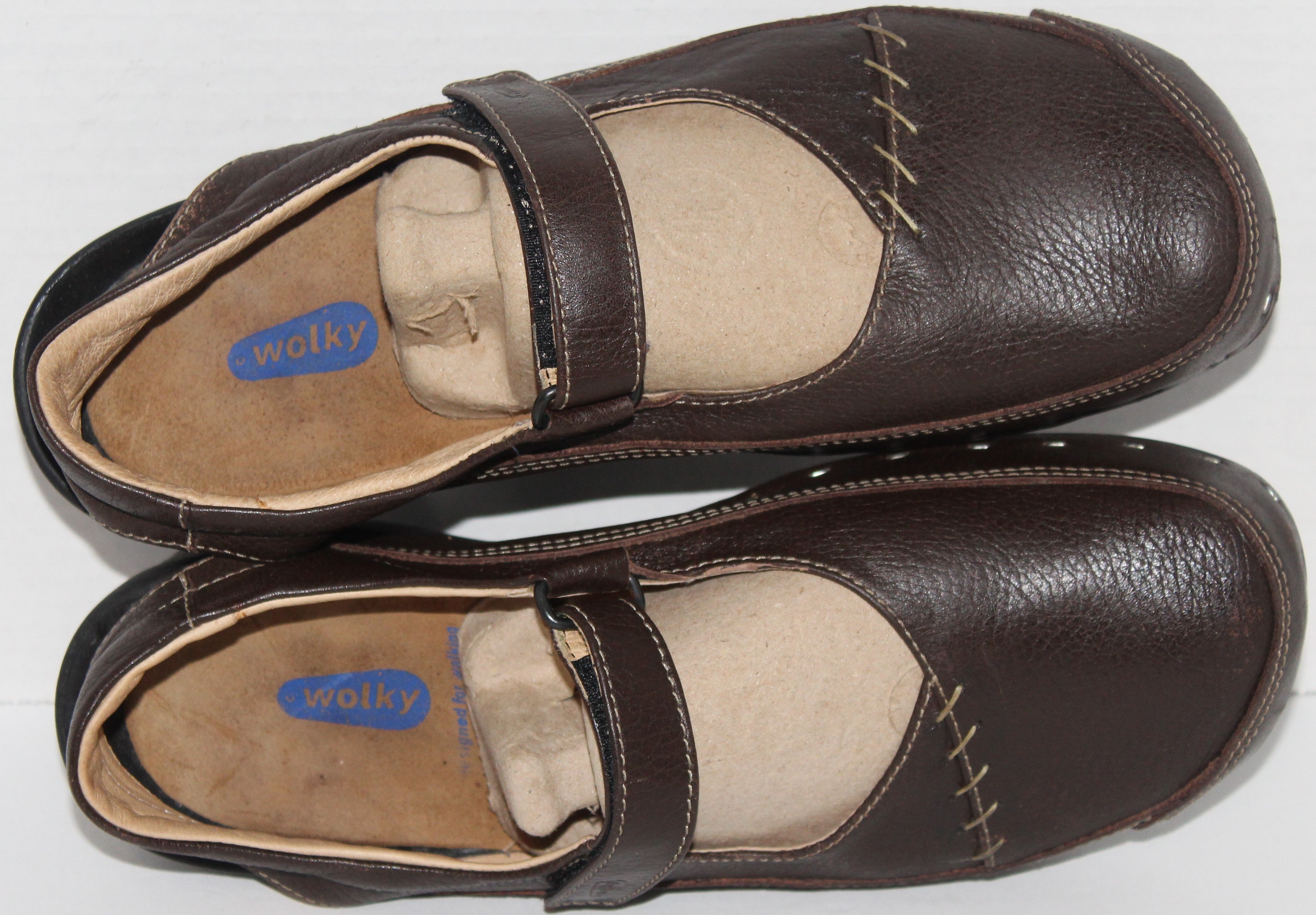 Women Sandals "WOLKY" Size US 11.5M EU 42 Brown Leather