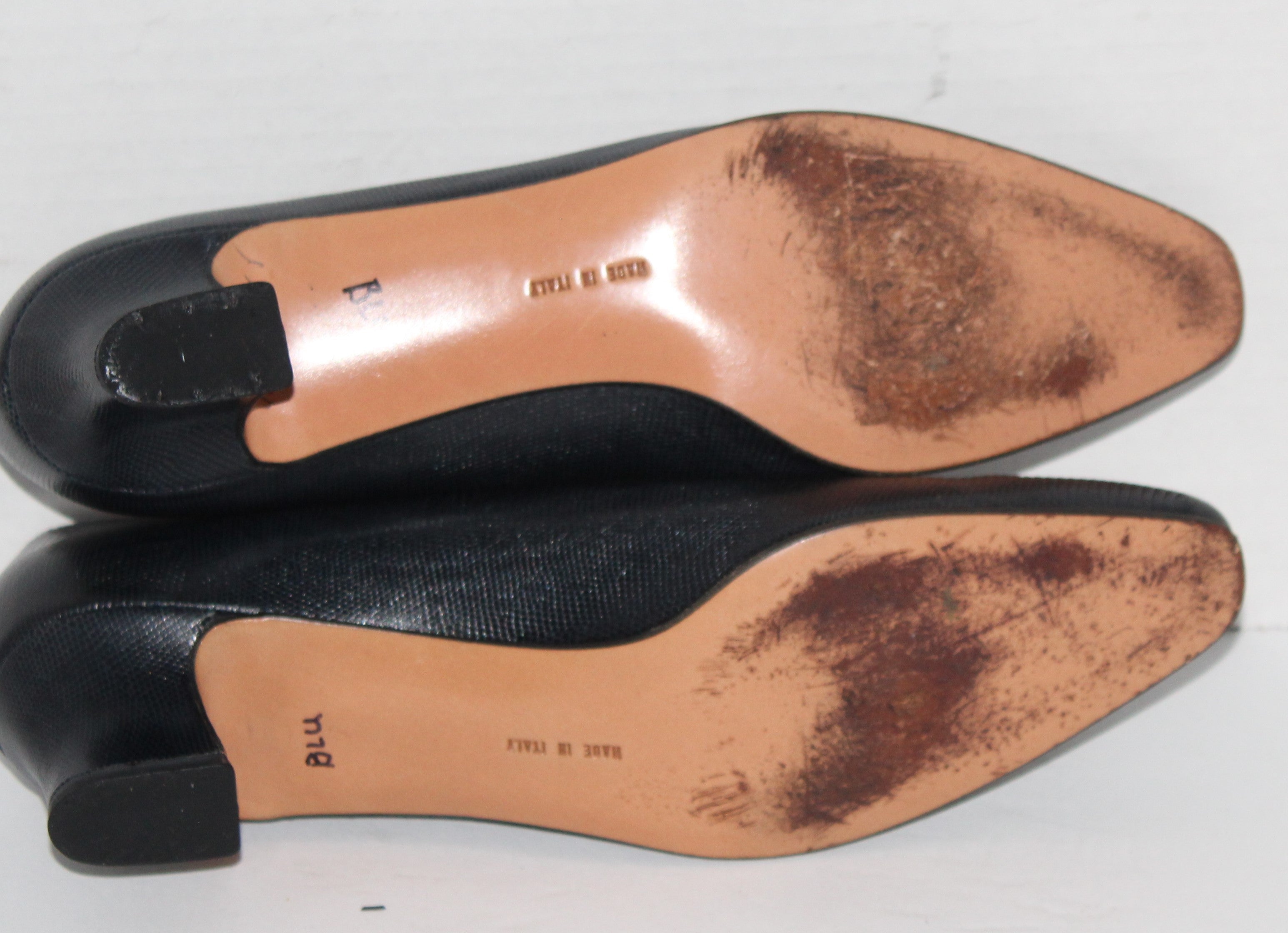 Women Shoes "SALVATORE FERRAGAMO" Pumps Size 8.5AAA Blue Italy