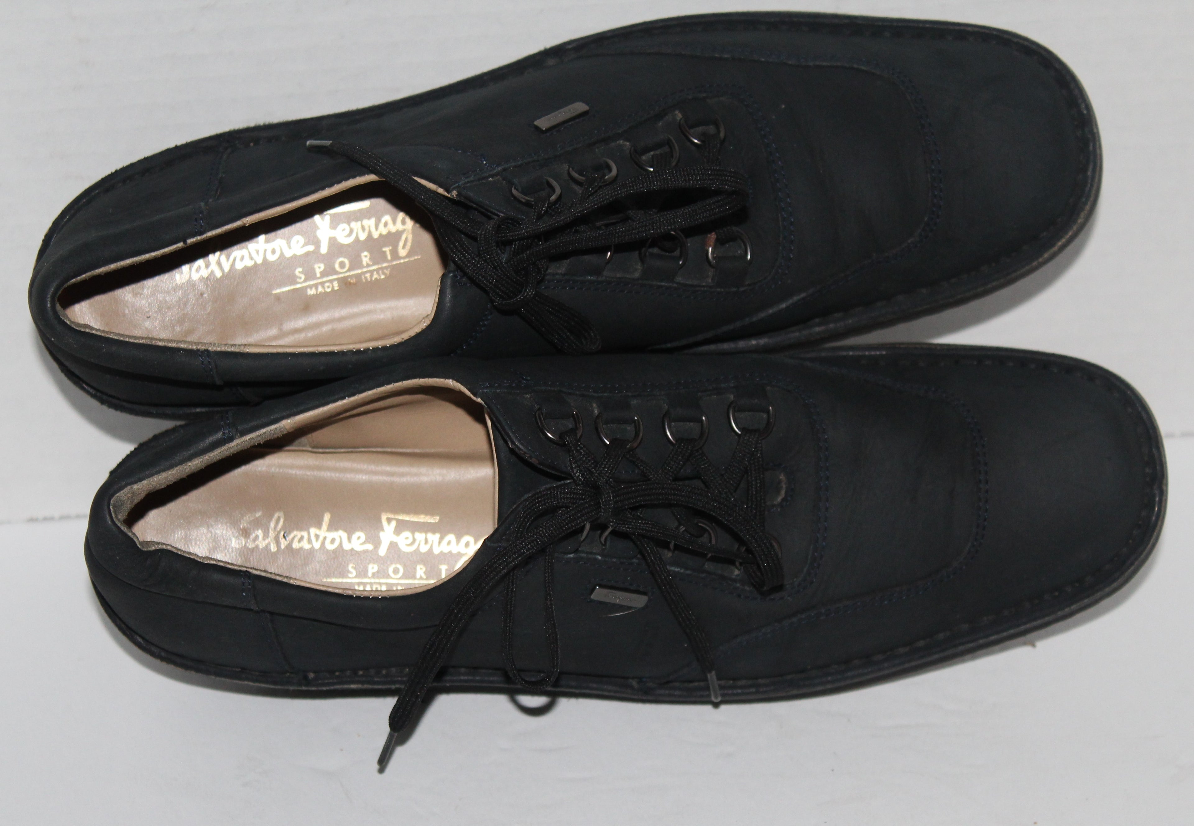 Women Shoes "SALVATORE FERRAGAMO" Sport Oxfords Size 8AAAA Blue ITALY