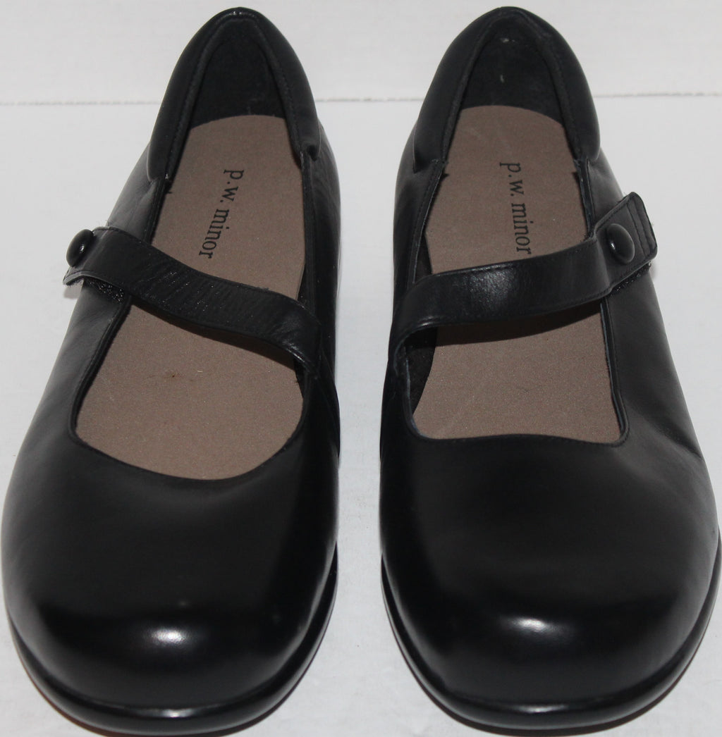 Women Shoes "P.W.MINOR"Loafers Size 10W Black Leather NEW