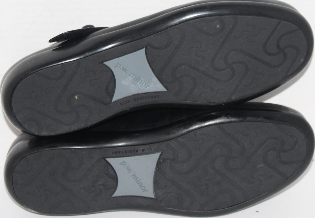 Women Shoes "P.W.MINOR"Loafers Size 10W Black Leather NEW