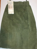 Women Leather Skirt "DEERSKIN" Size 6 Olive NWT