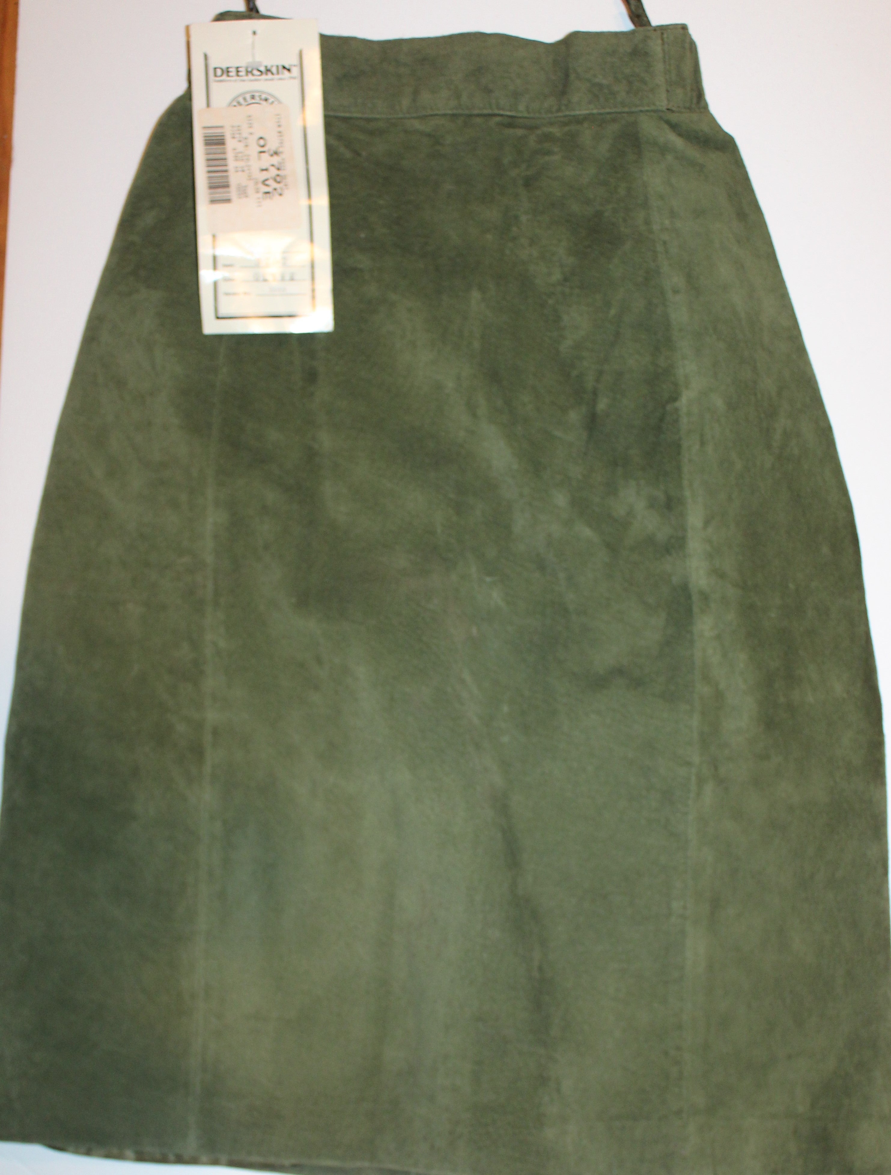 Women Leather Skirt "DEERSKIN" Size 6 Olive NWT