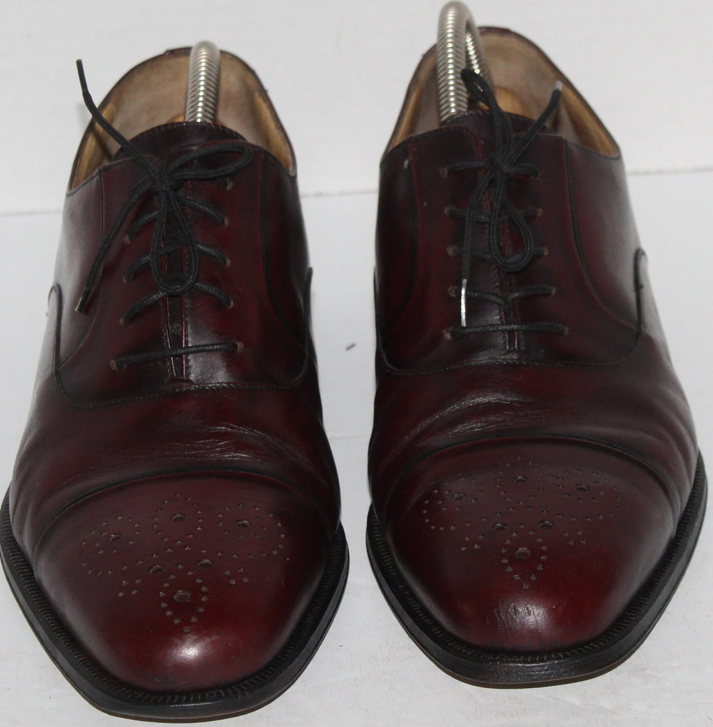Men Shoes "MORESCHI" Oxfords Size 9M brown Leather ITALY