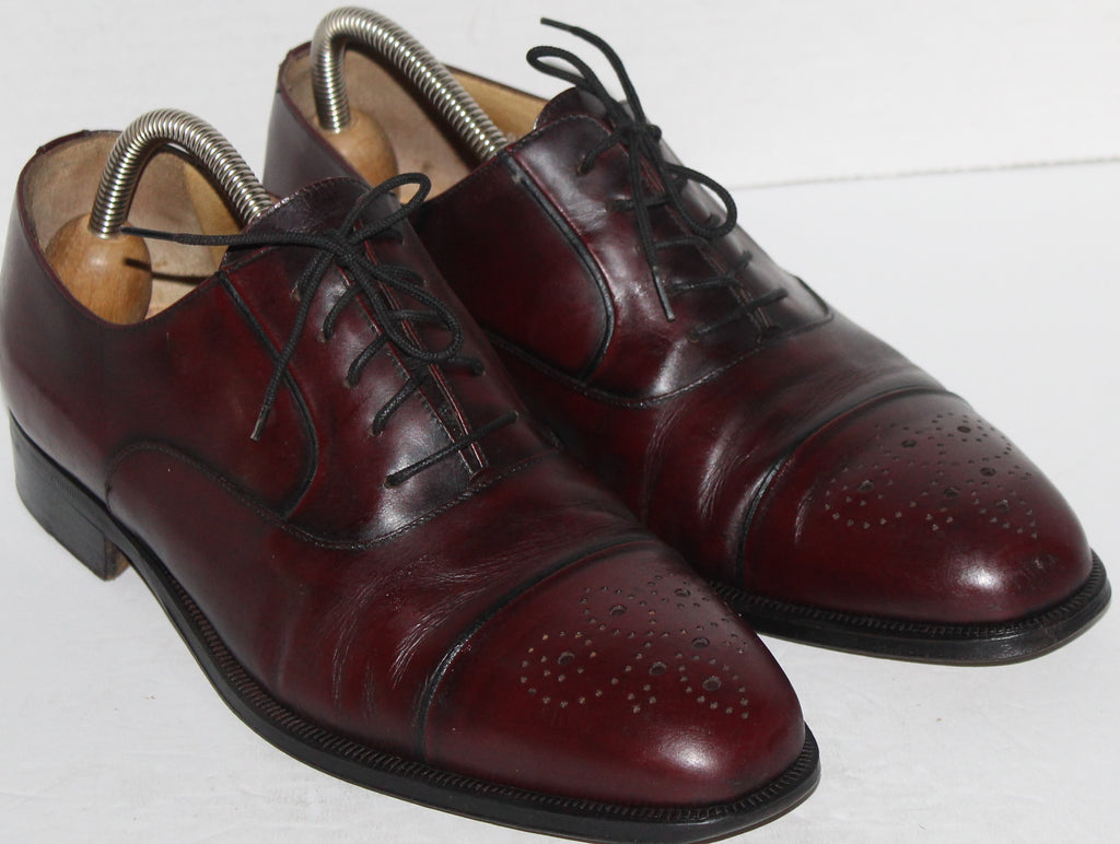 Men Shoes "MORESCHI" Oxfords Size 9M brown Leather ITALY