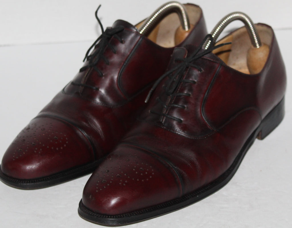 Men Shoes "MORESCHI" Oxfords Size 9M brown Leather ITALY