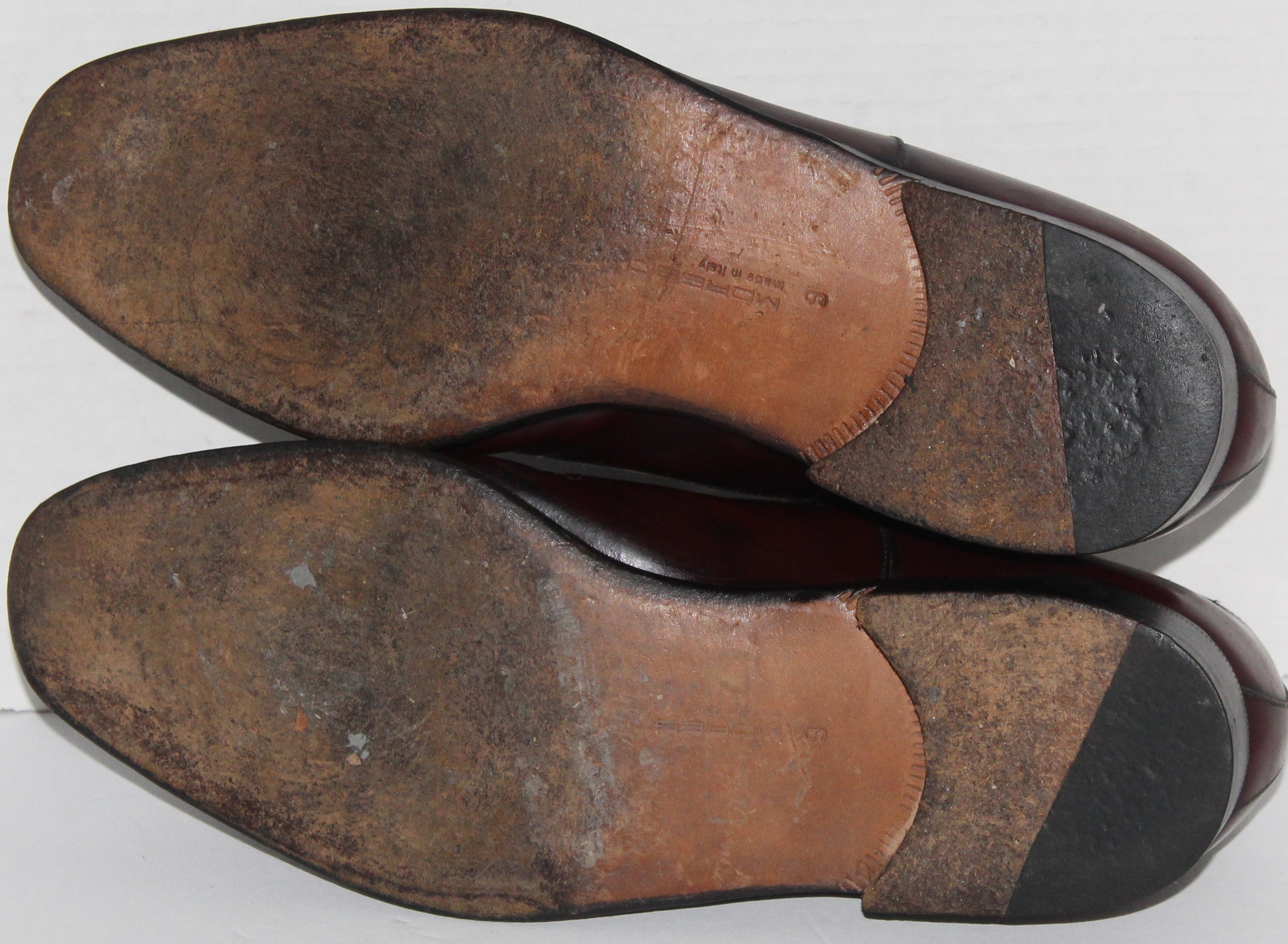 Men Shoes "MORESCHI" Oxfords Size 9M brown Leather ITALY