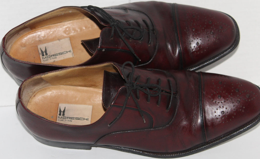Men Shoes "MORESCHI" Oxfords Size 9M brown Leather ITALY