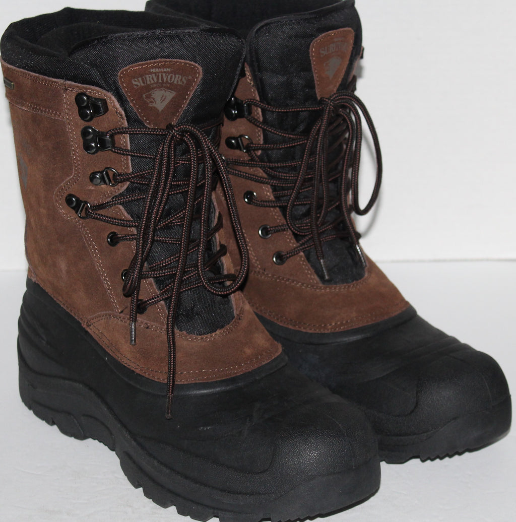 Men Boots "SURVIVORS" Size 11 US 44.5 EU Leather Brown