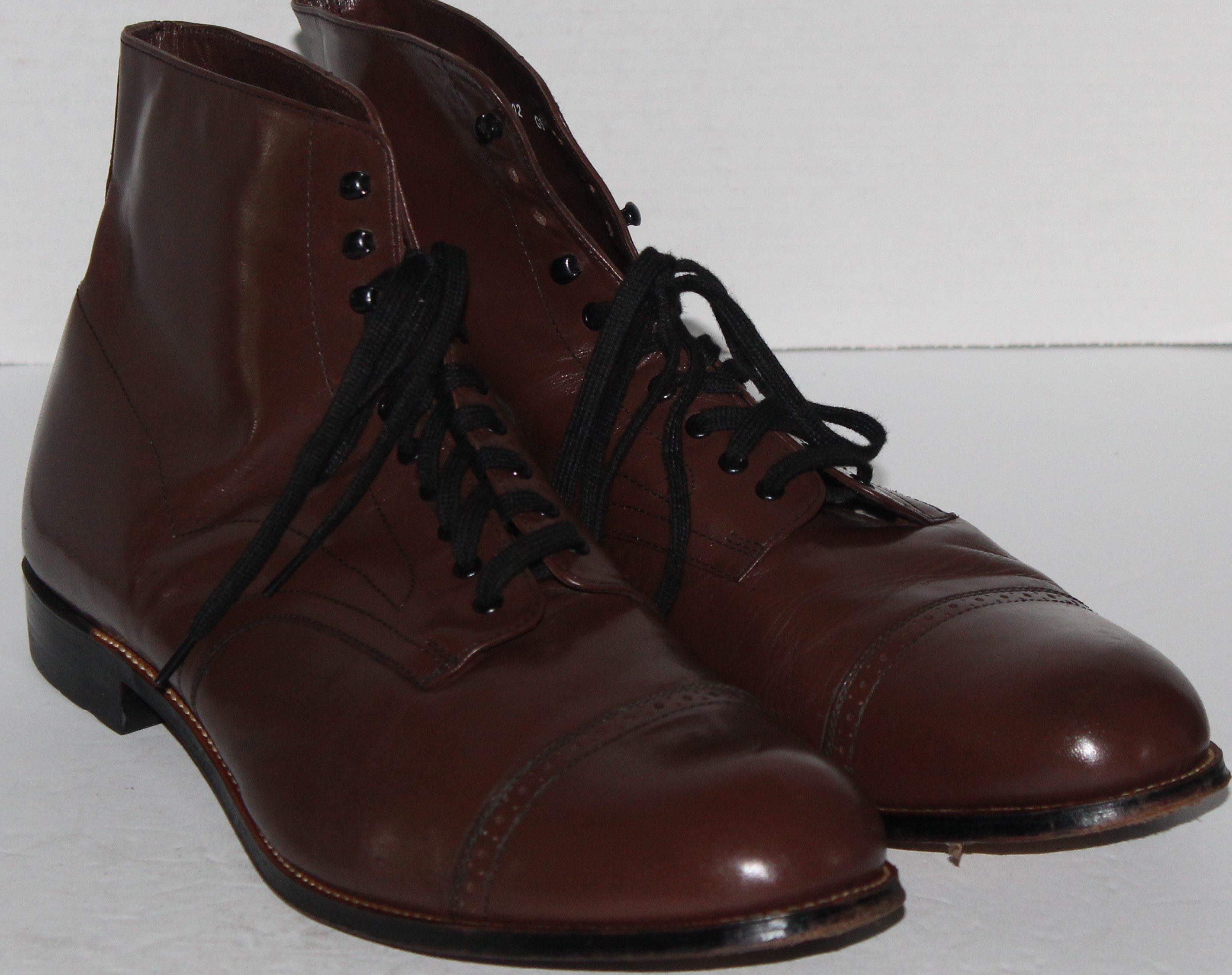 Men Shoes "STACY ADAMS" Ankle Boots Size 14EE Brown Leather