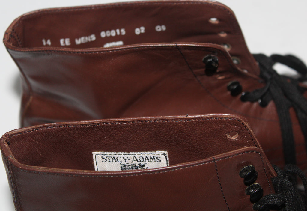 Men Shoes "STACY ADAMS" Ankle Boots Size 14EE Brown Leather