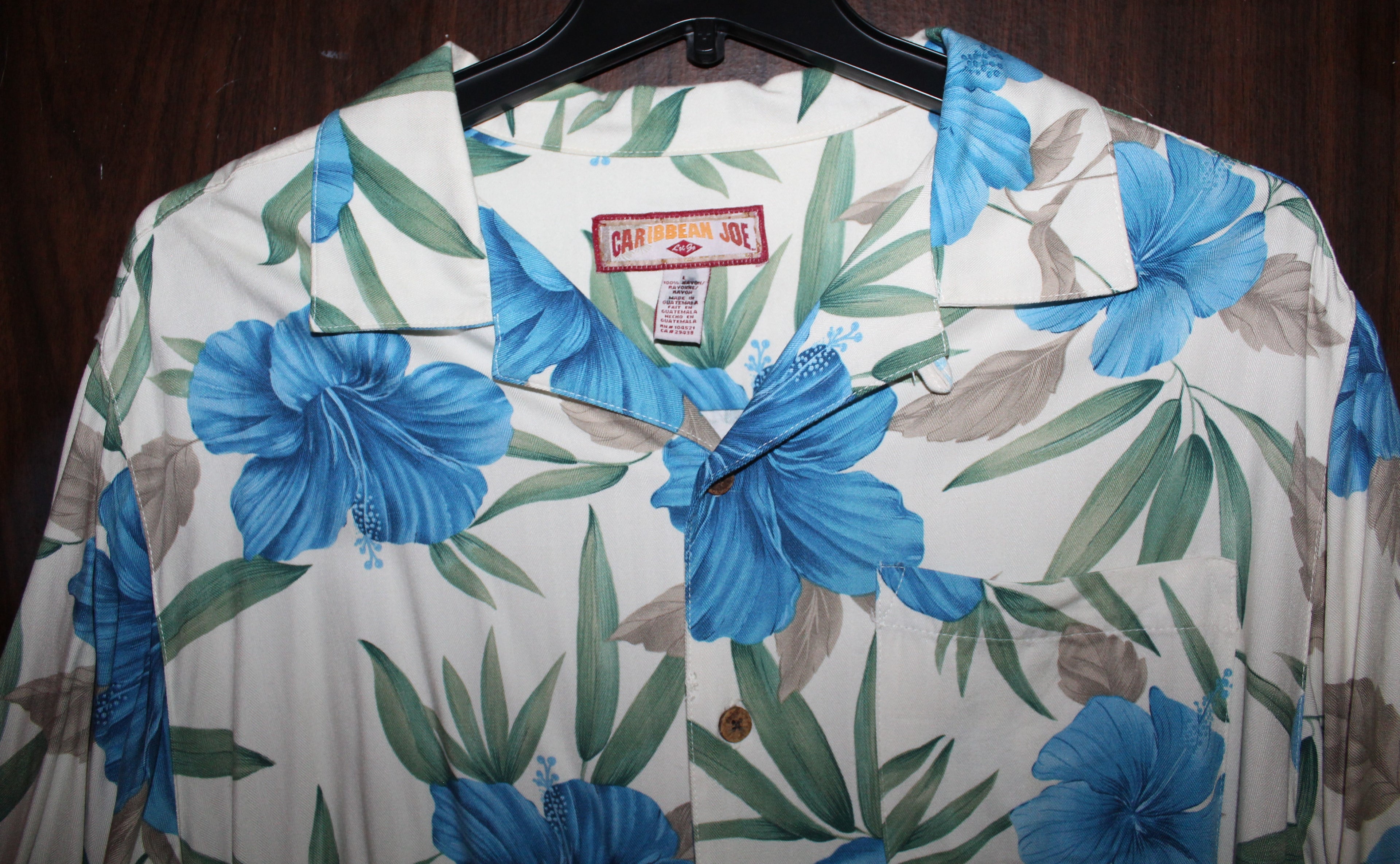 Men Short Sleeve Summer Shirt "CARIBBEAN JOE" Size LARGE Floral NEW