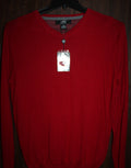 Men Long Sleeve V Neck Sweater "FOXCROFT" Size M  Red Cotton/Cashmere