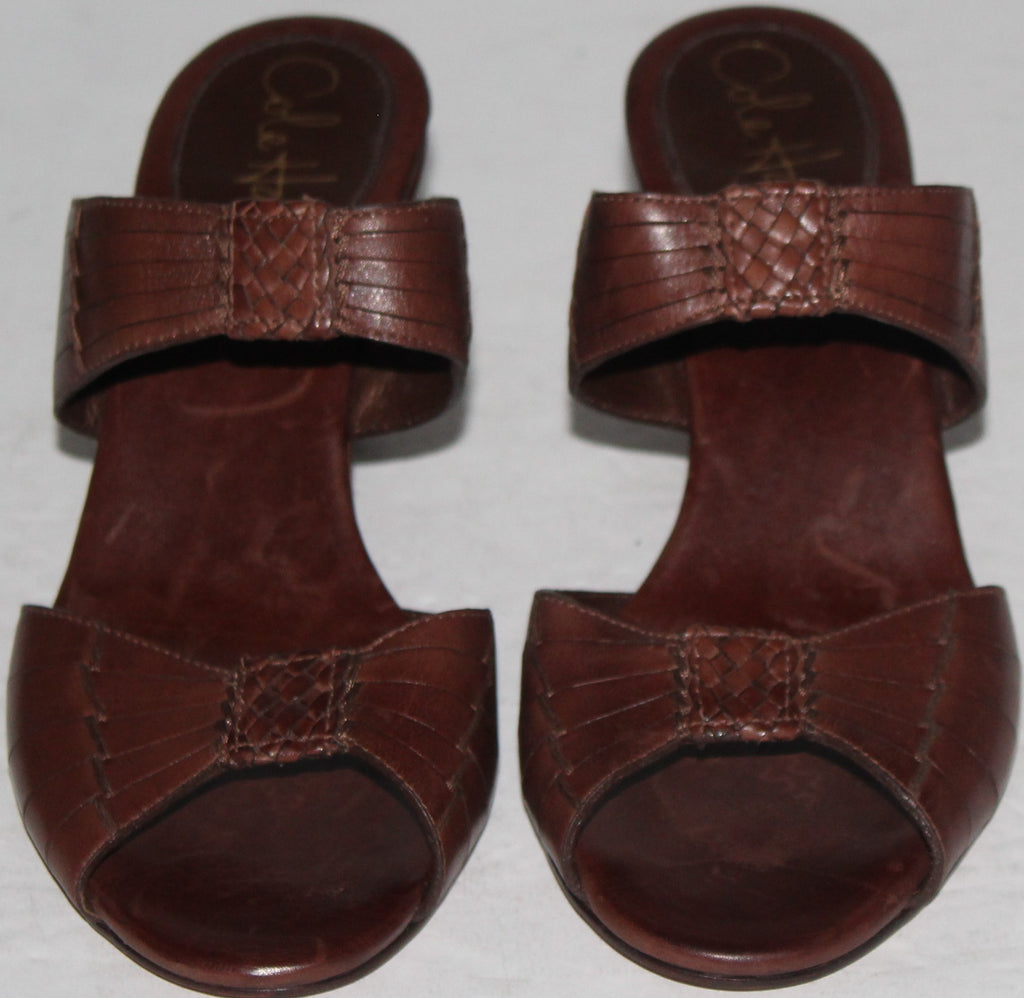 Women Shoes "COLE HAAN" Mules Size 7.5B Brown Leather