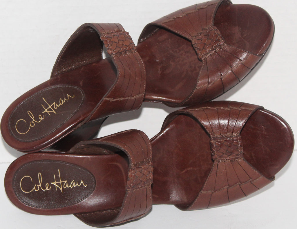 Women Shoes "COLE HAAN" Mules Size 7.5B Brown Leather