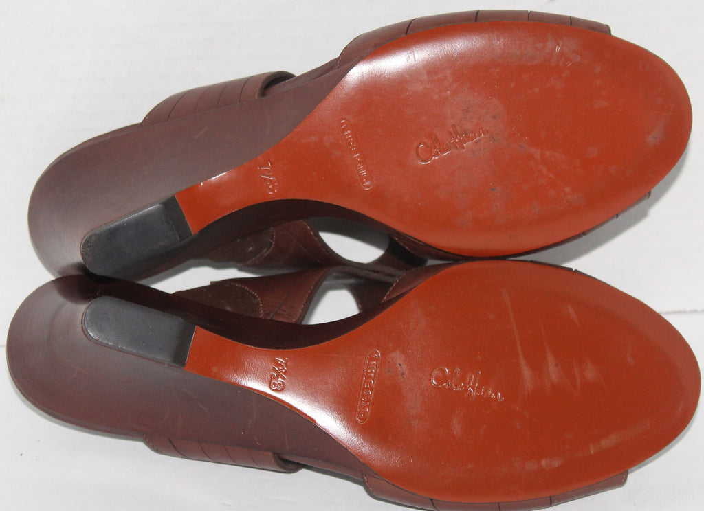 Women Shoes "COLE HAAN" Mules Size 7.5B Brown Leather