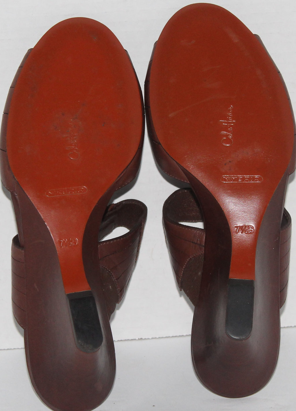 Women Shoes "COLE HAAN" Mules Size 7.5B Brown Leather