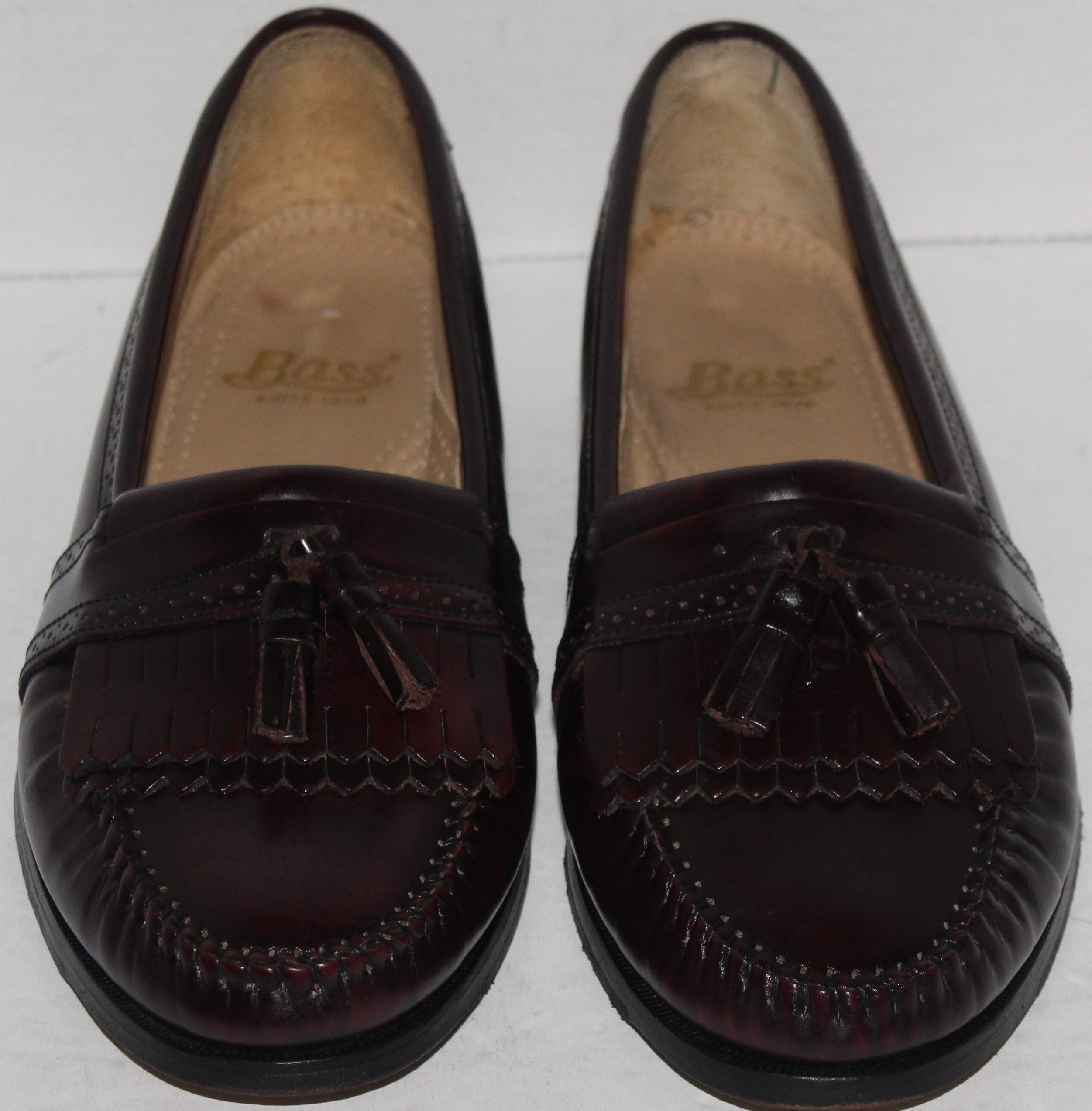 Men Shoes"BASS" Tassel Loafers Size 9.5D Brown Leather