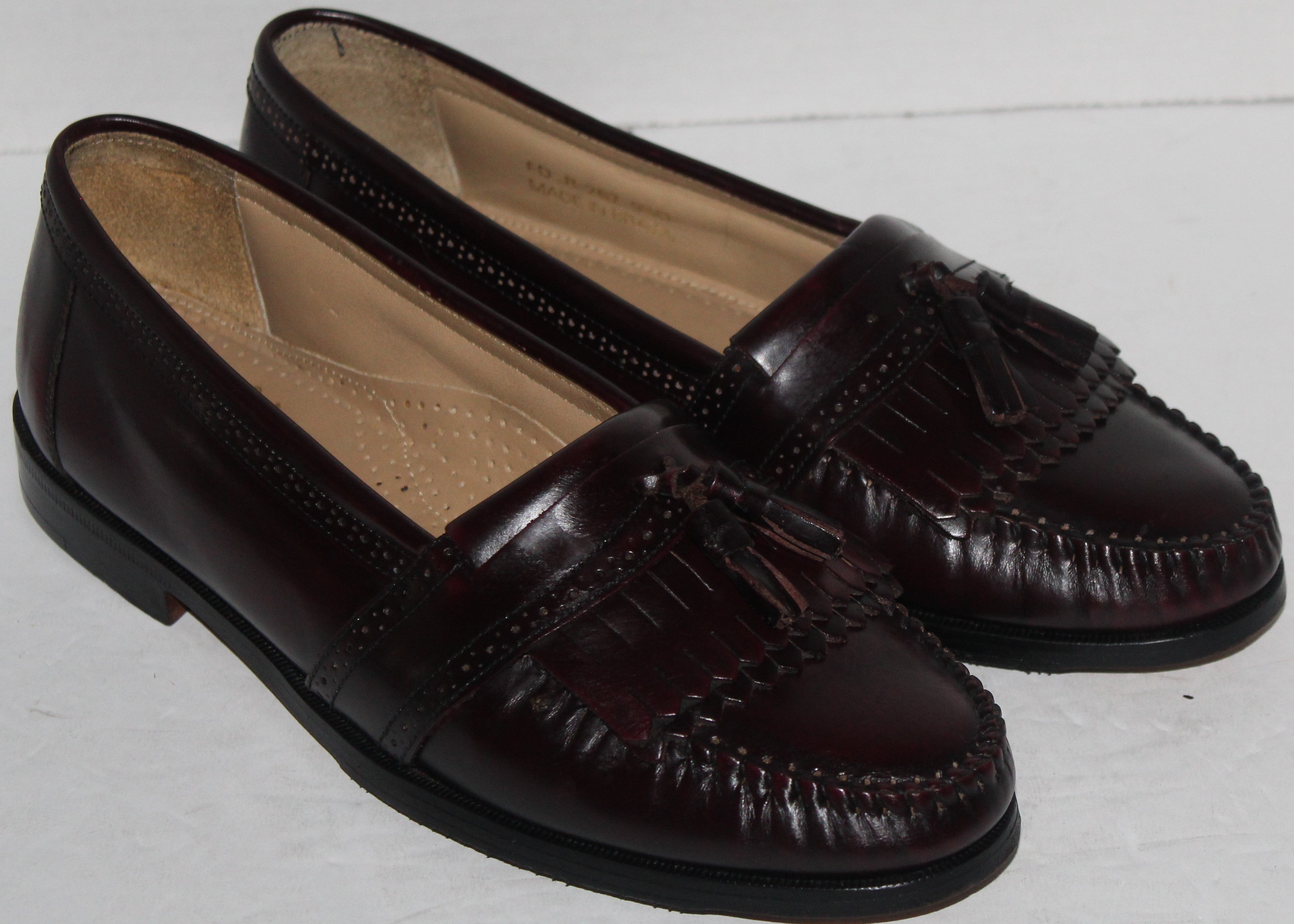 Men Shoes"BASS" Tassel Loafers Size 9.5D Brown Leather