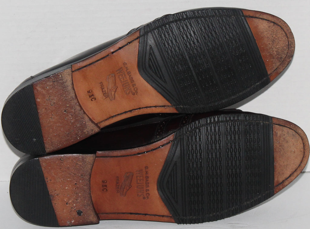 Men Shoes"BASS" Tassel Loafers Size 9.5D Brown Leather