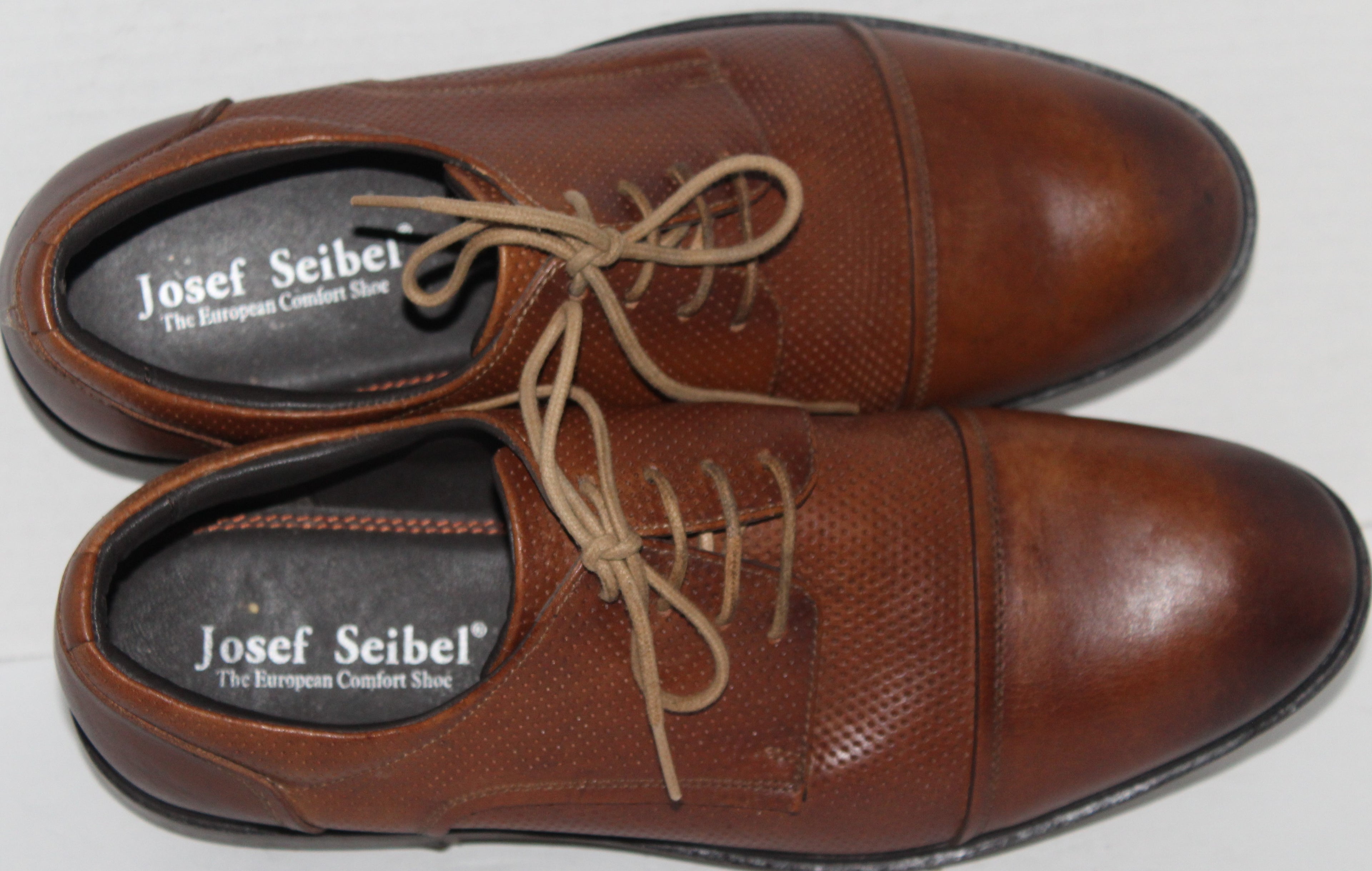 Men Shoes "JOSEF SEIBEL" Oxfords Size US 9 EU 42 Brown Leather