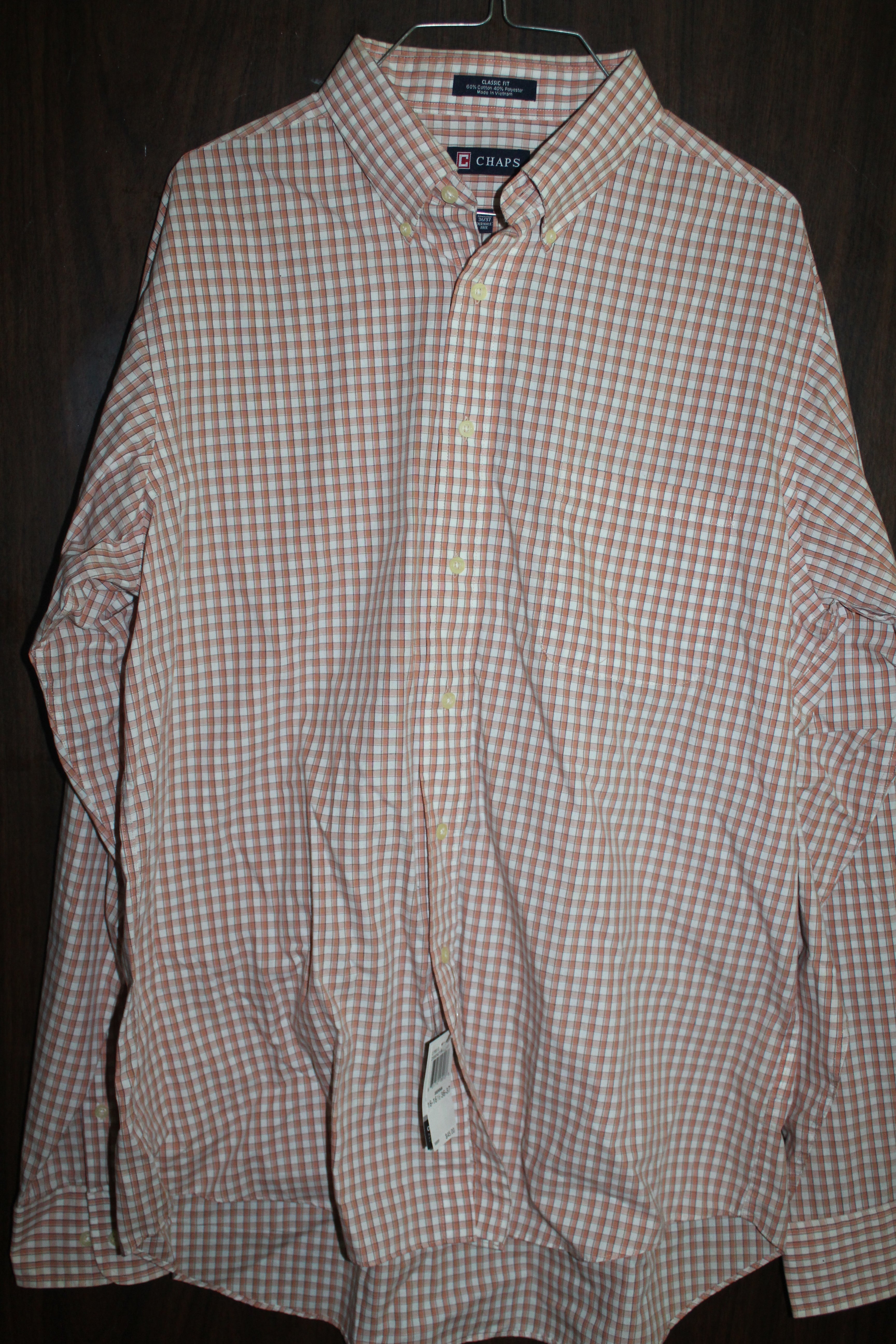 Men Shirt "CHAPS" Size 16.5  Cotton/Poly Blend NWT