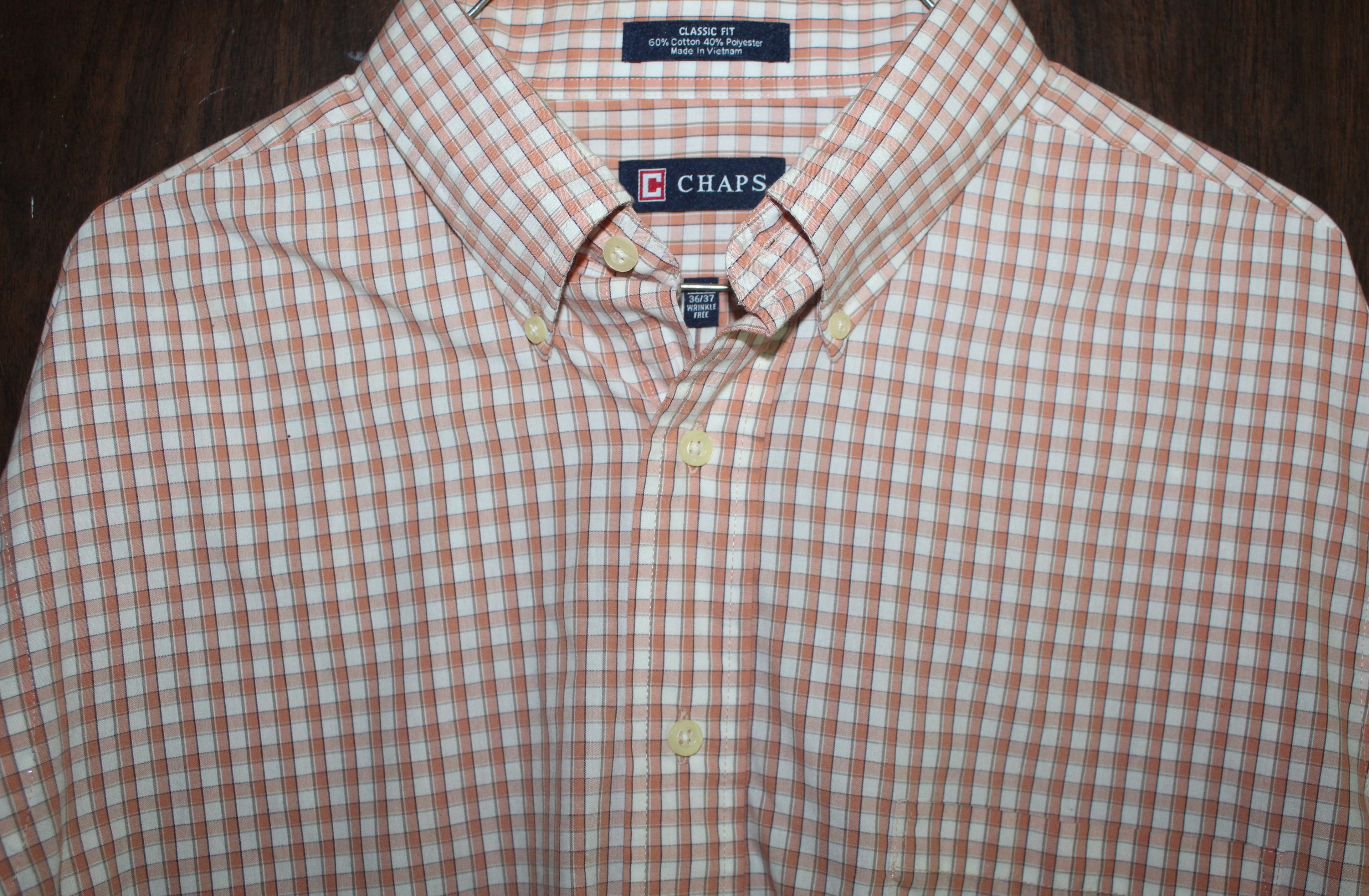 Men Shirt "CHAPS" Size 16.5  Cotton/Poly Blend NWT