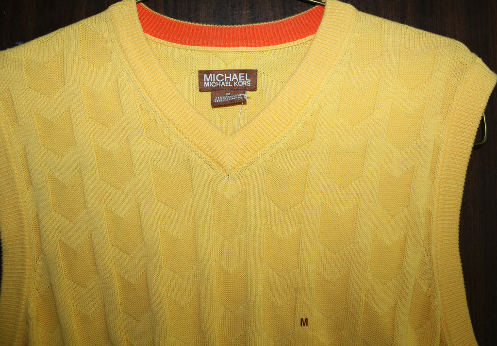 Men Sweater "MICHAEL KORS" Size MEDIUM Yellow NWT
