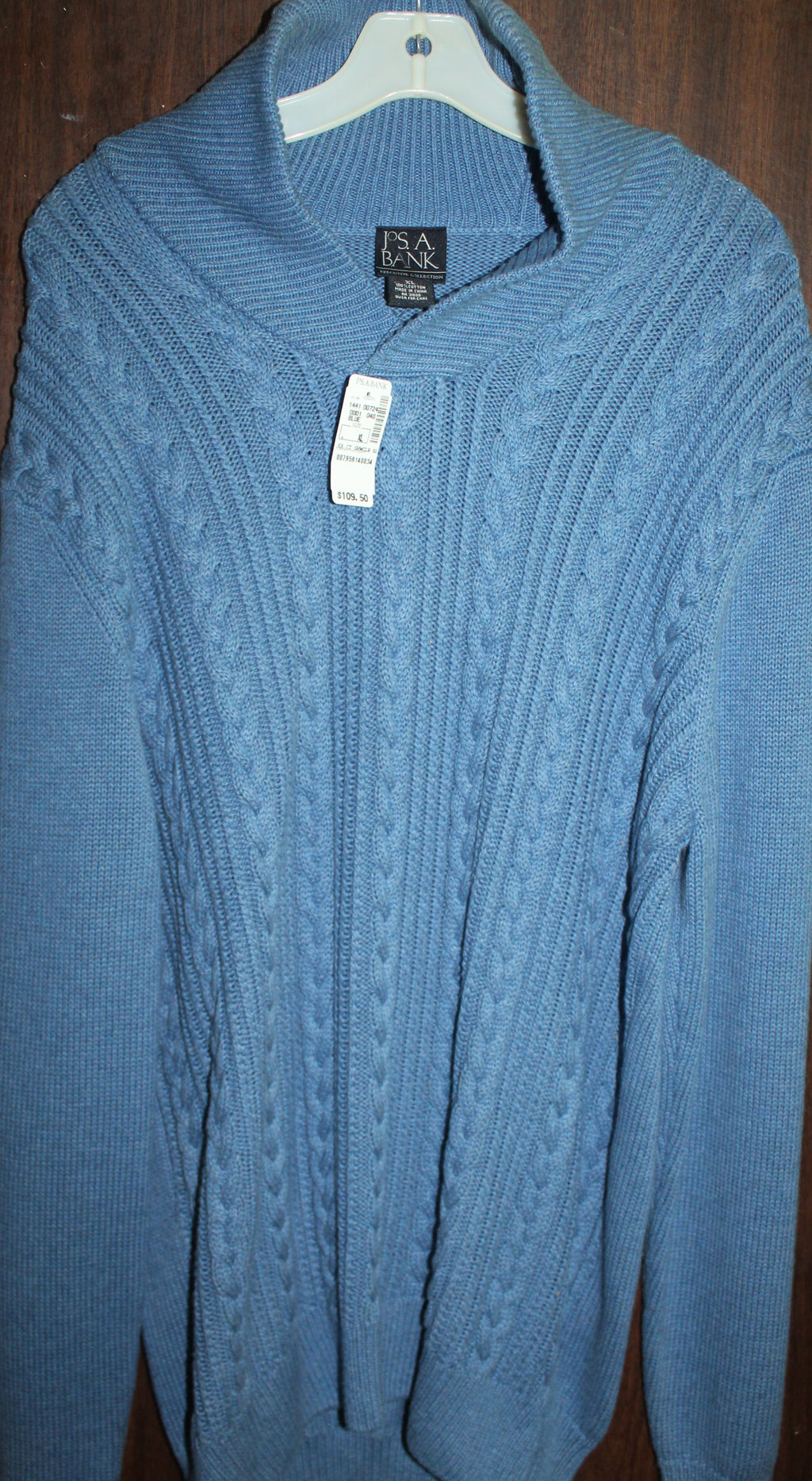 Men Sweater "JoS.A.BANK" Size E-Large Blue NWT