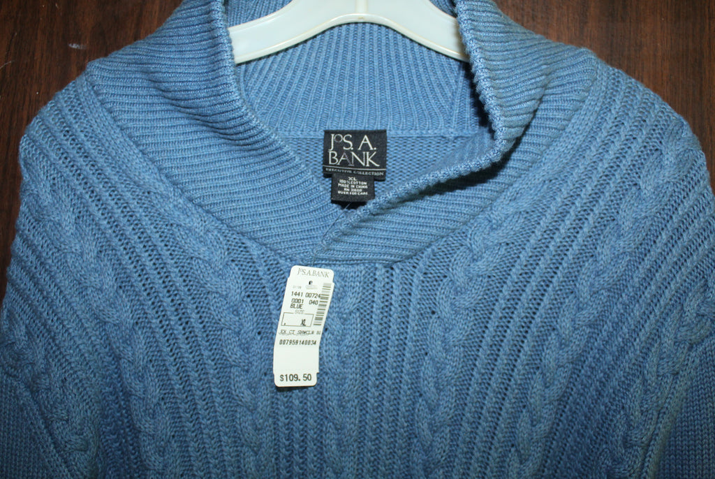 Men Sweater "JoS.A.BANK" Size E-Large Blue NWT