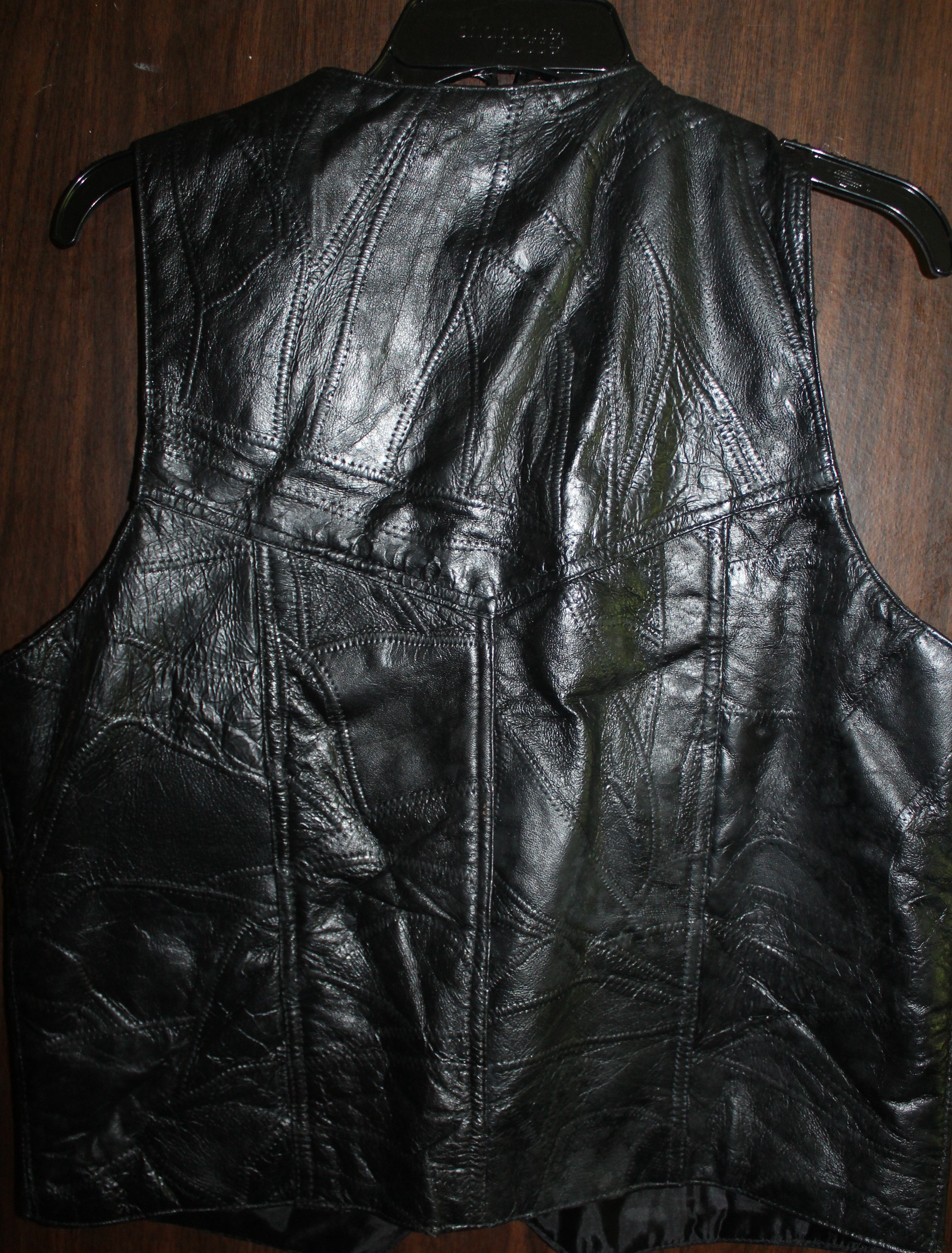 Women Leather Vest "LEGACY" Size MEDIUM Black