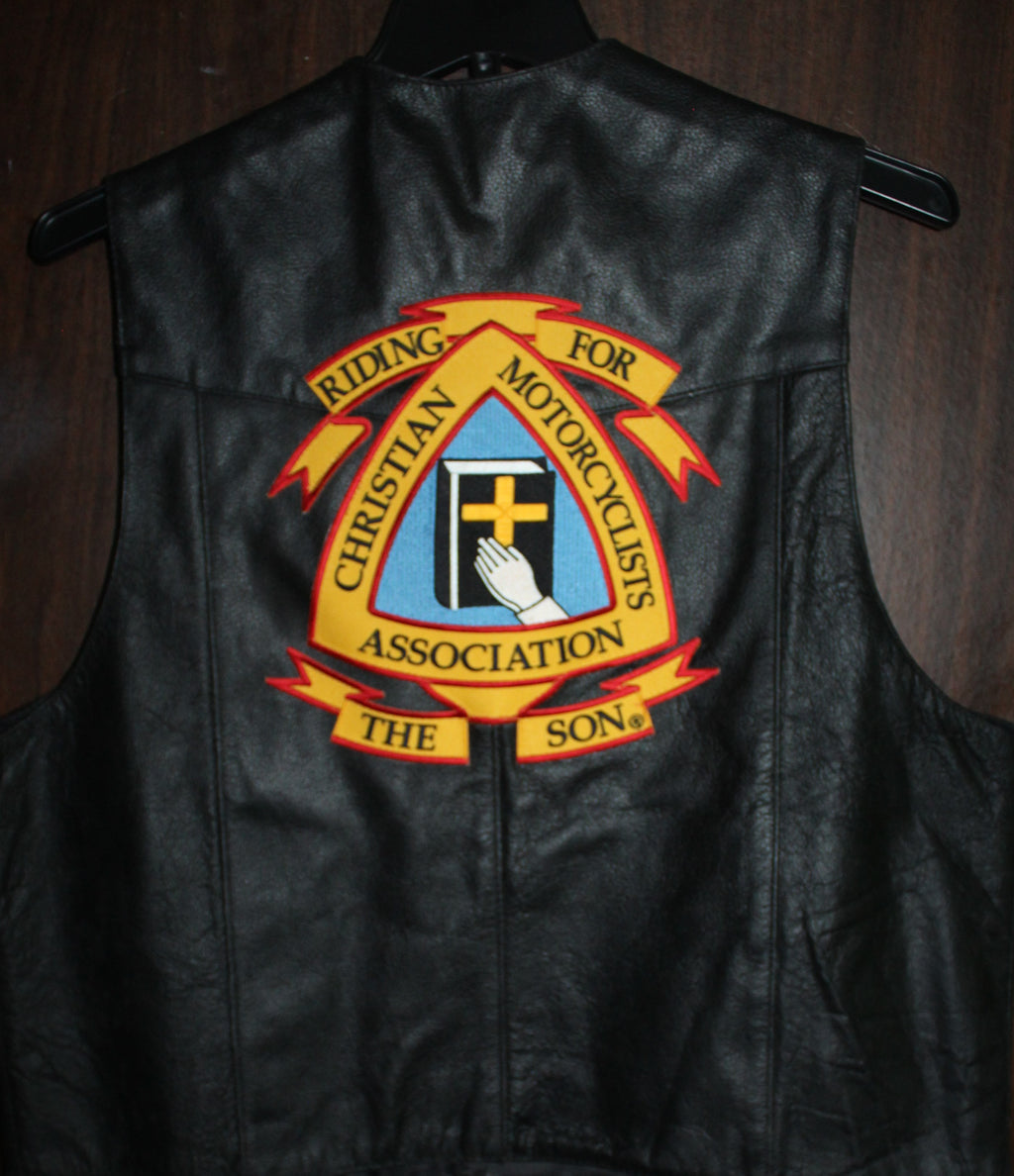 Men Leather Vest "GERONIMO" Size 48 Black Leather  NEW