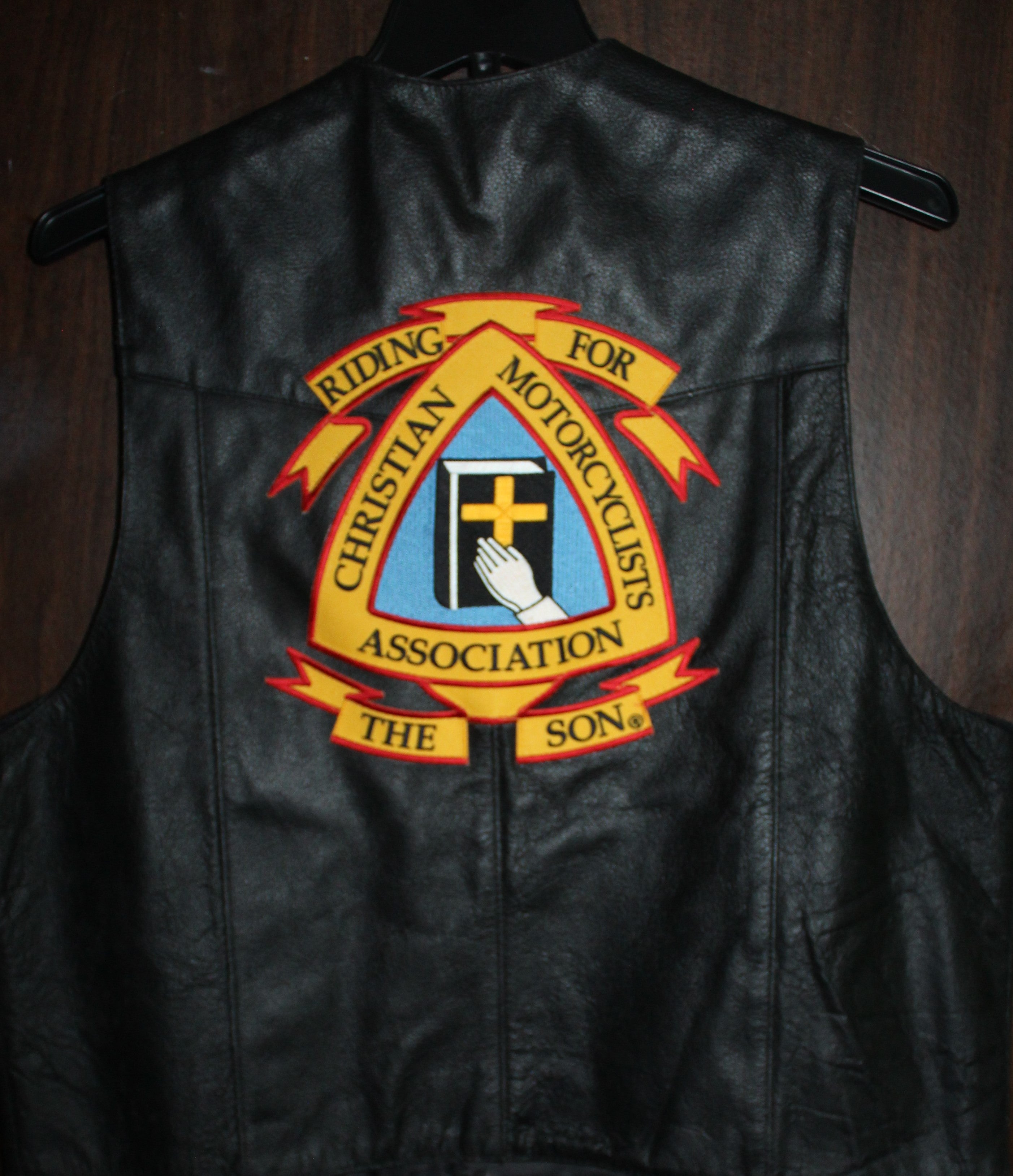 Men Leather Vest "GERONIMO" Size 48 Black Leather  NEW