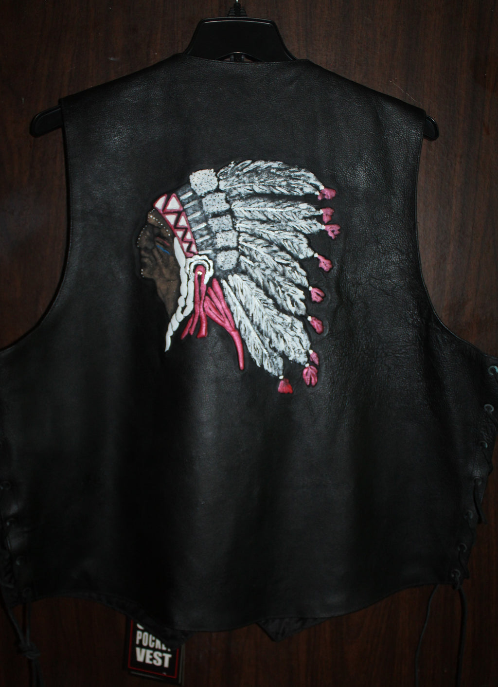 Men Leather Vest "EVENT LEATHER" Gun Pocket Size 4XL Black NWT