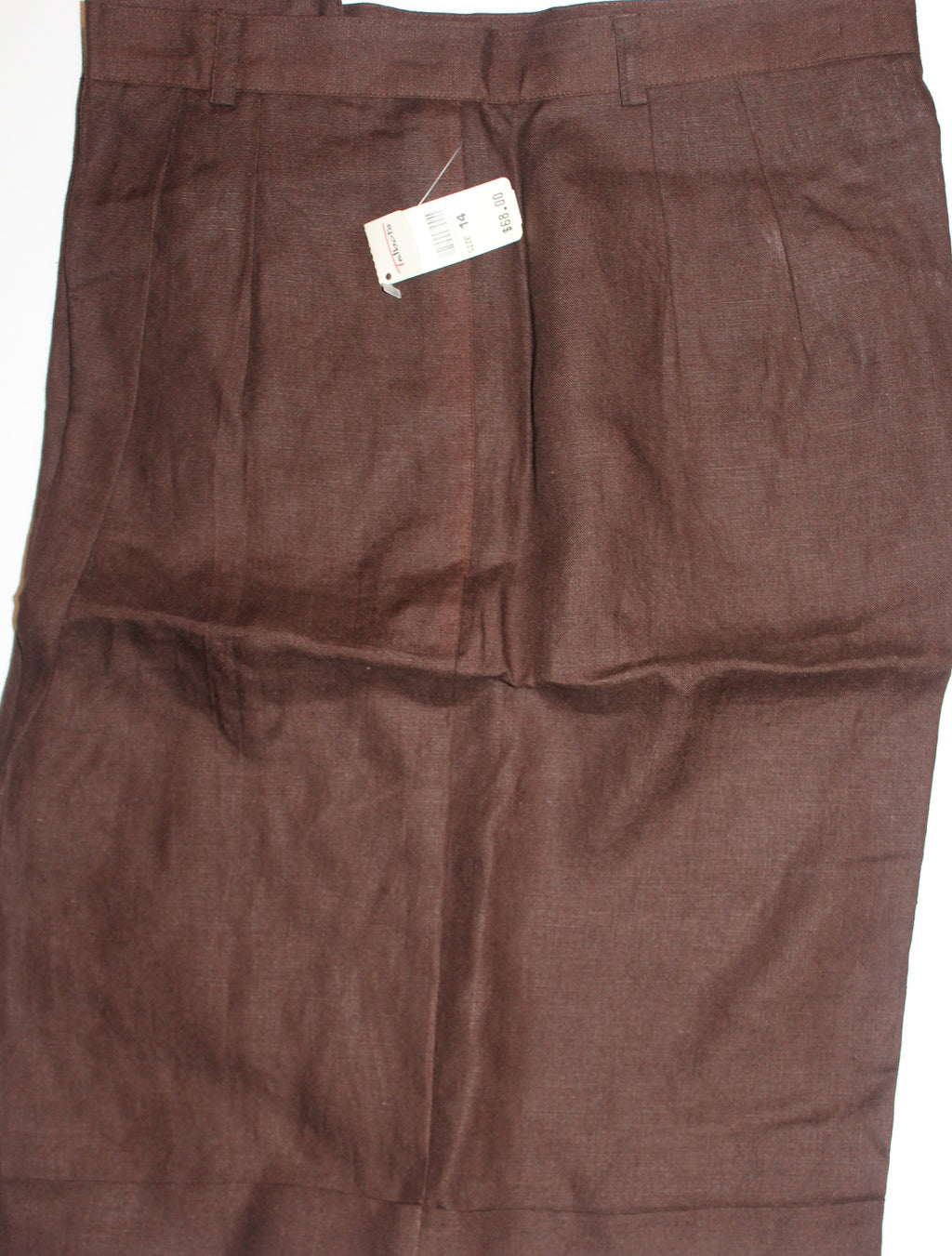 Women Shorts "TALBOTS" Size 14 Brown LINEN NWT