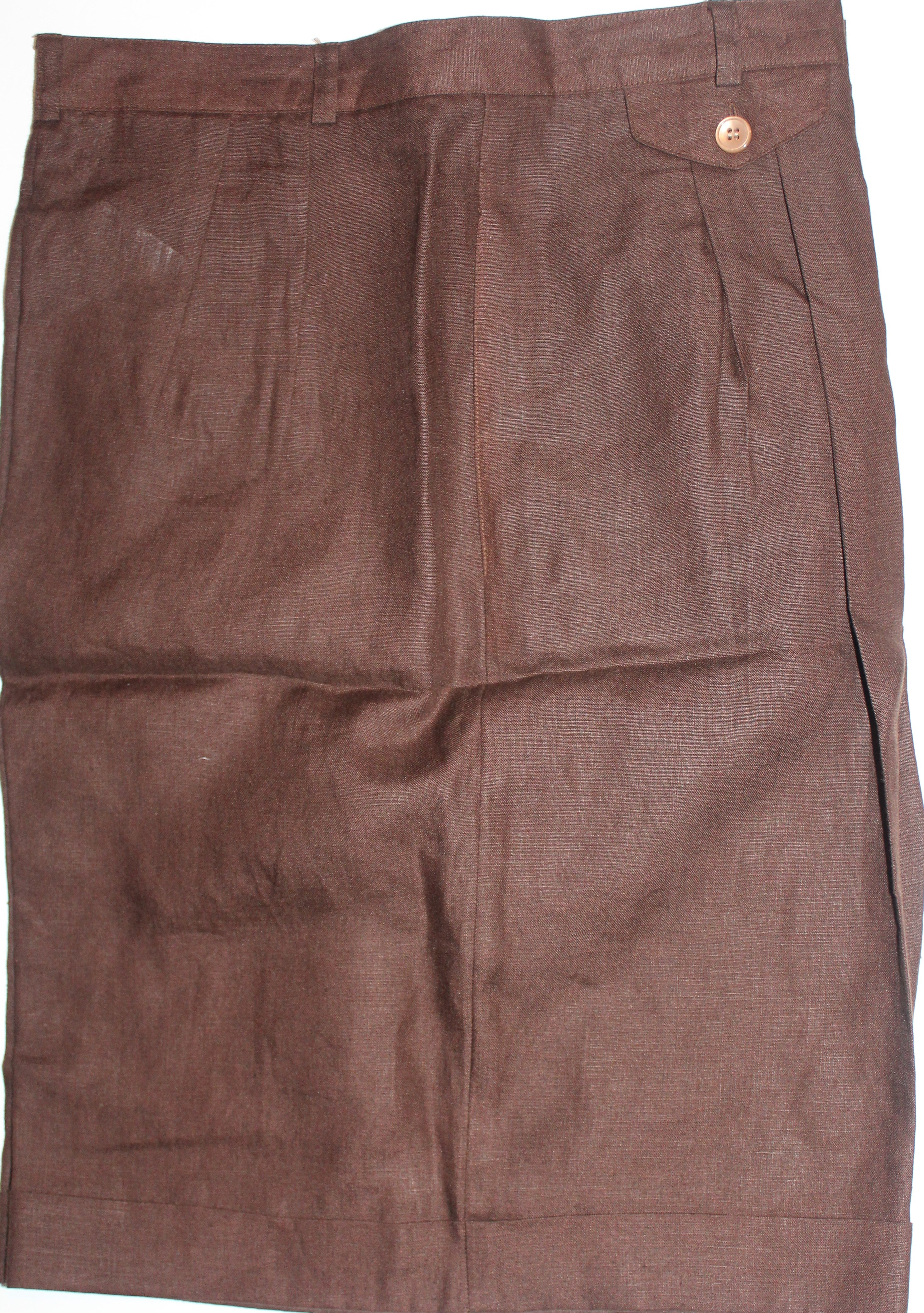 Women Shorts "TALBOTS" Size 14 Brown LINEN NWT