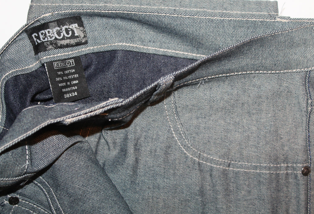 Men Jeans "REBOOT" Size 38X34 5 Pockets Cotton/Poly
