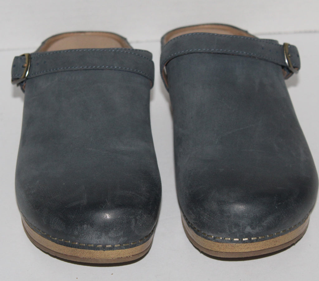 Women Shoes "DANSKO" Mules Size US 7.5 EU 38 Blue Leather