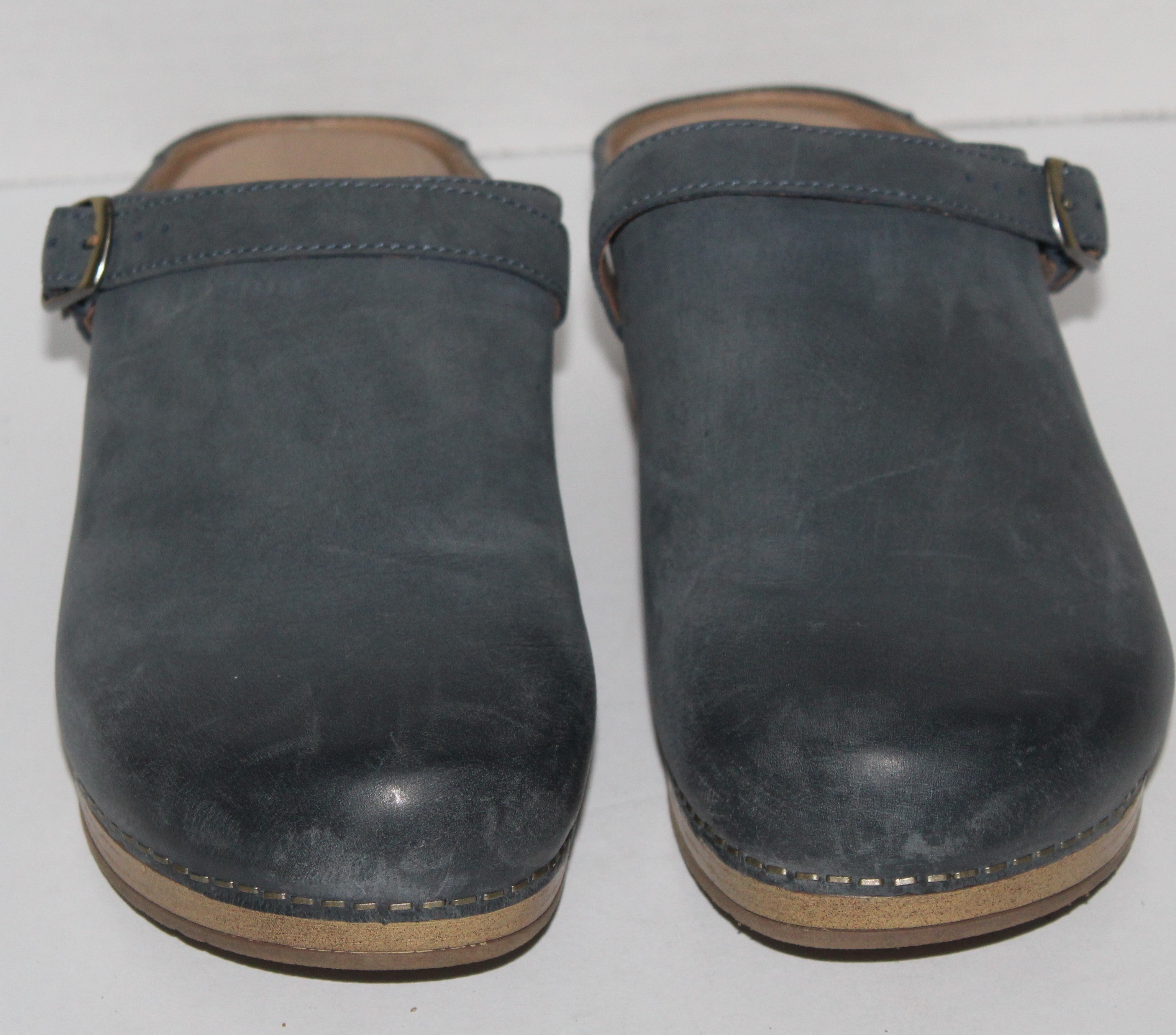 Women Shoes "DANSKO" Mules Size US 7.5 EU 38 Blue Leather