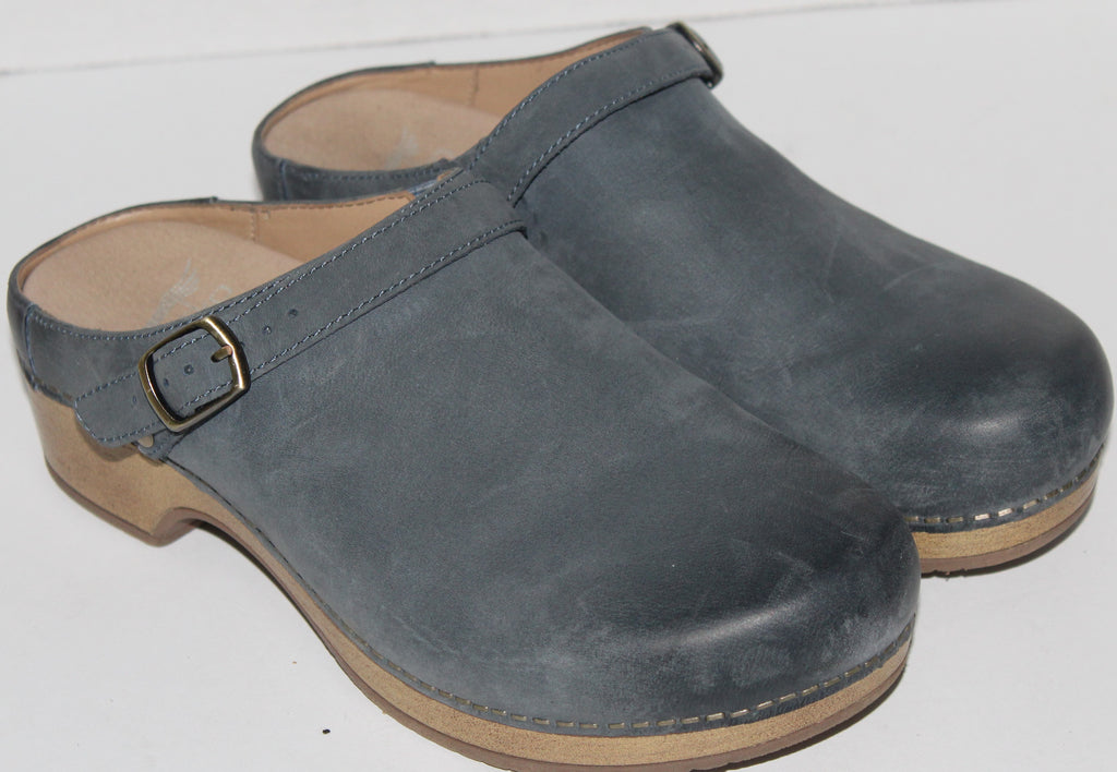 Women Shoes "DANSKO" Mules Size US 7.5 EU 38 Blue Leather