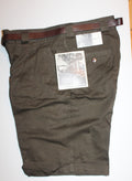 Men Shorts "SOHO" Size 32W Green Belted Pleated Cuffed NWT