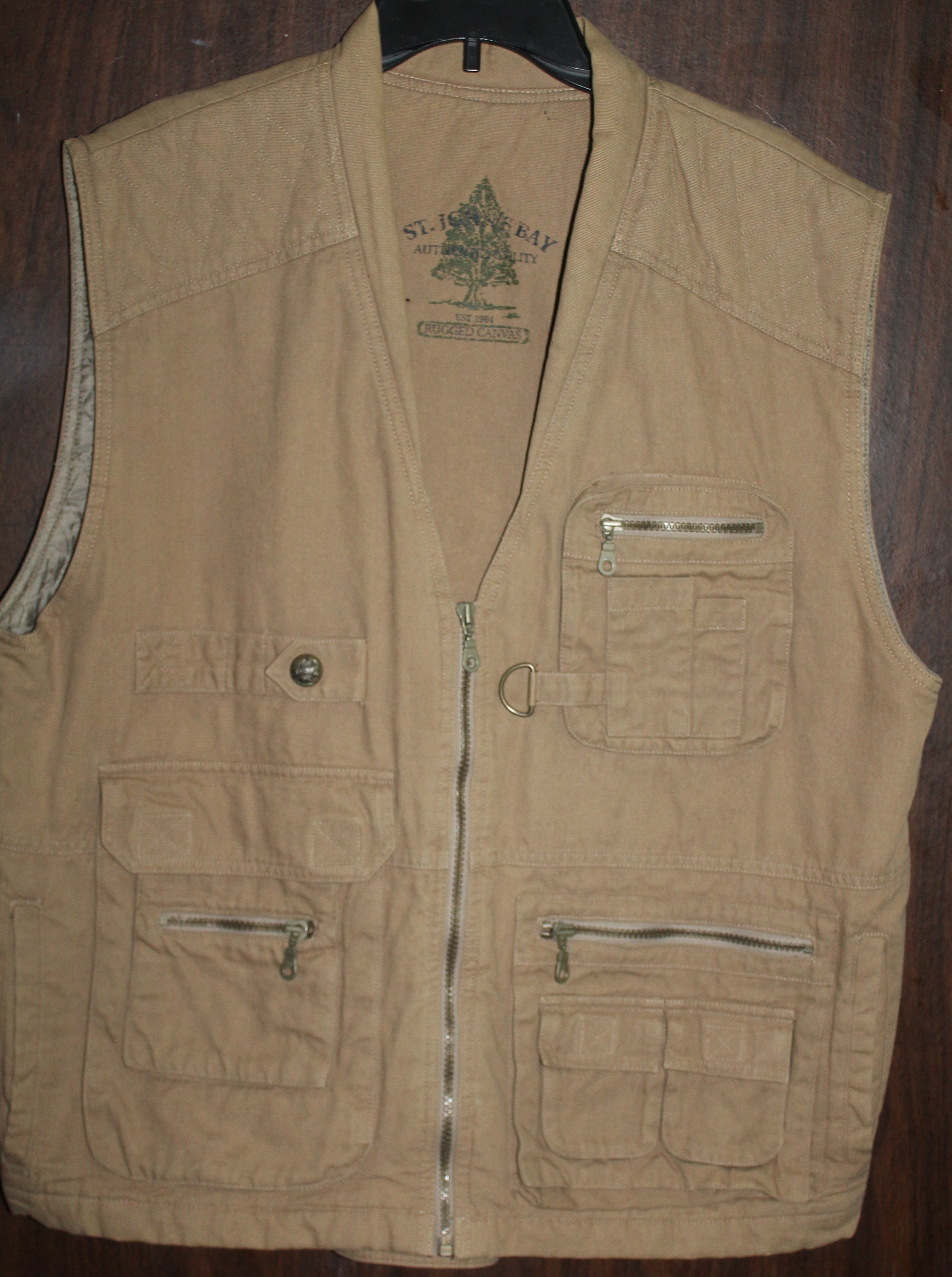 Men  Vest "St John's Bay" Size LARGE Rugged Canvas